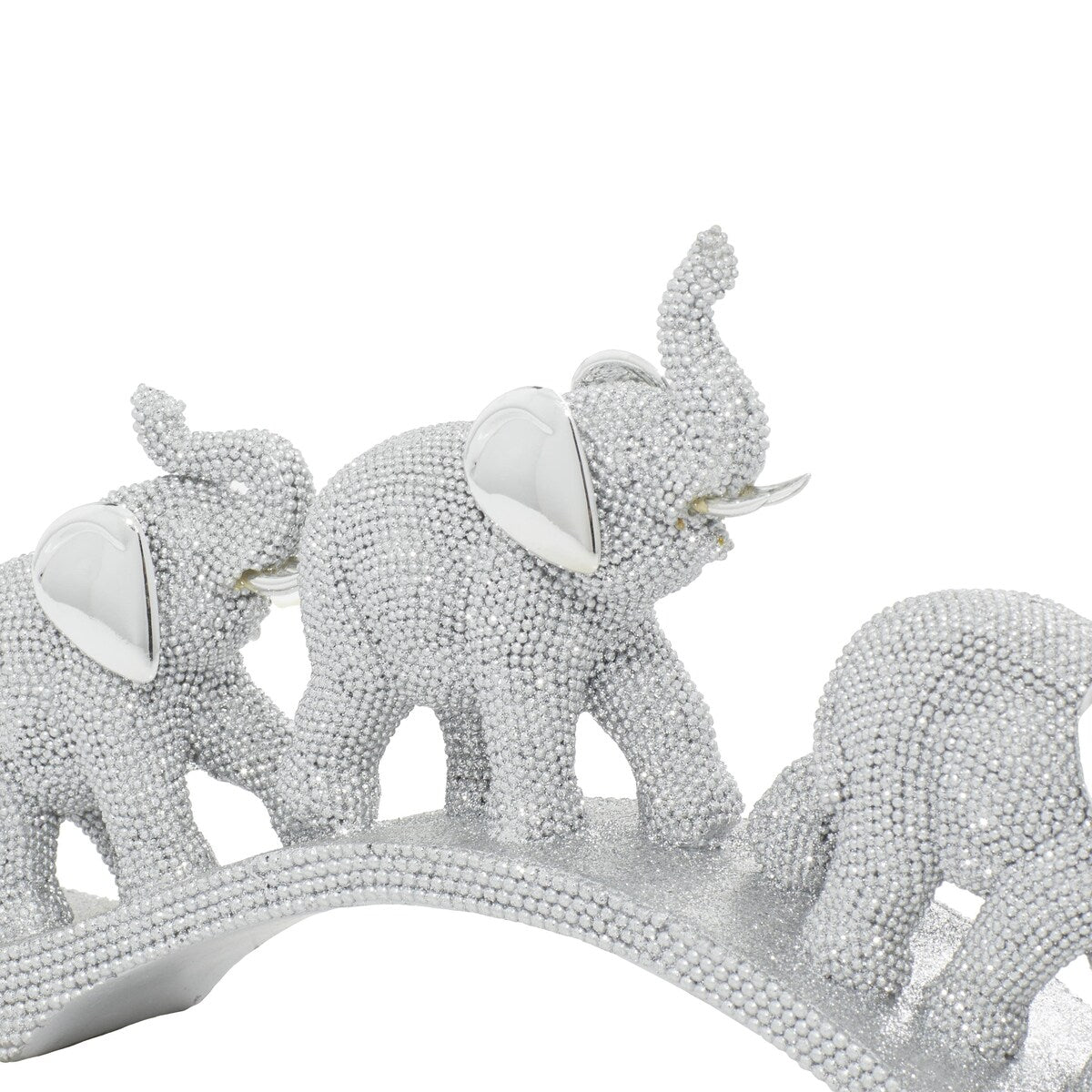 Polystone Elephant Decorative Sculpture - Silver - Roche River Decor