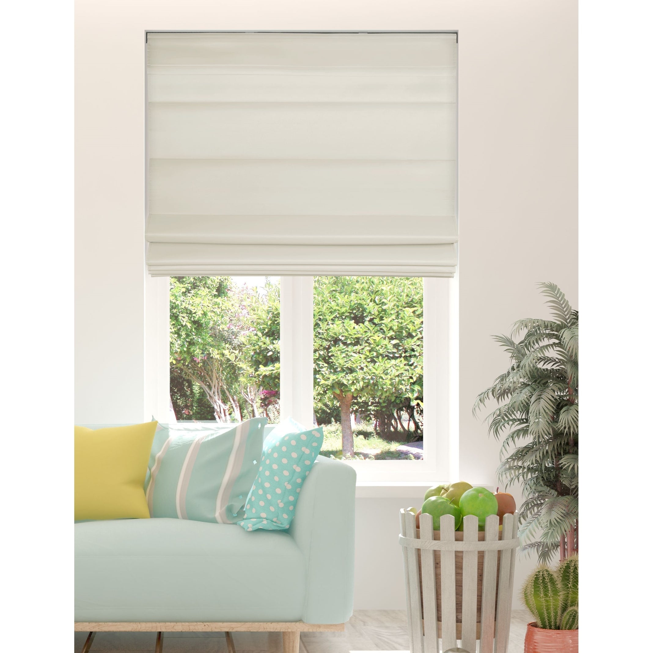 Arlo Blinds Ivory Light Filtering Cordless Fabric Roman Shades