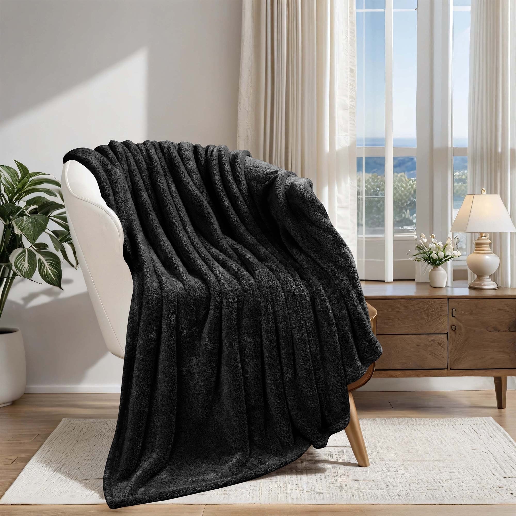 Superior Classic Solid Fleece Blanket Plush Medium Weight