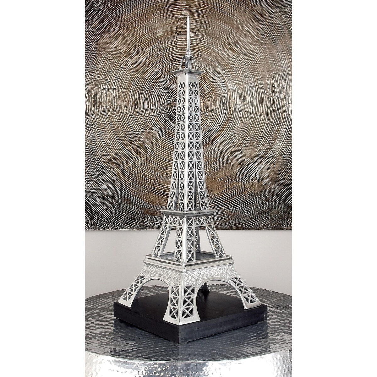 Aluminum Metal Eiffel Tower Decorative Sculpture - Silver - Roche River Decor