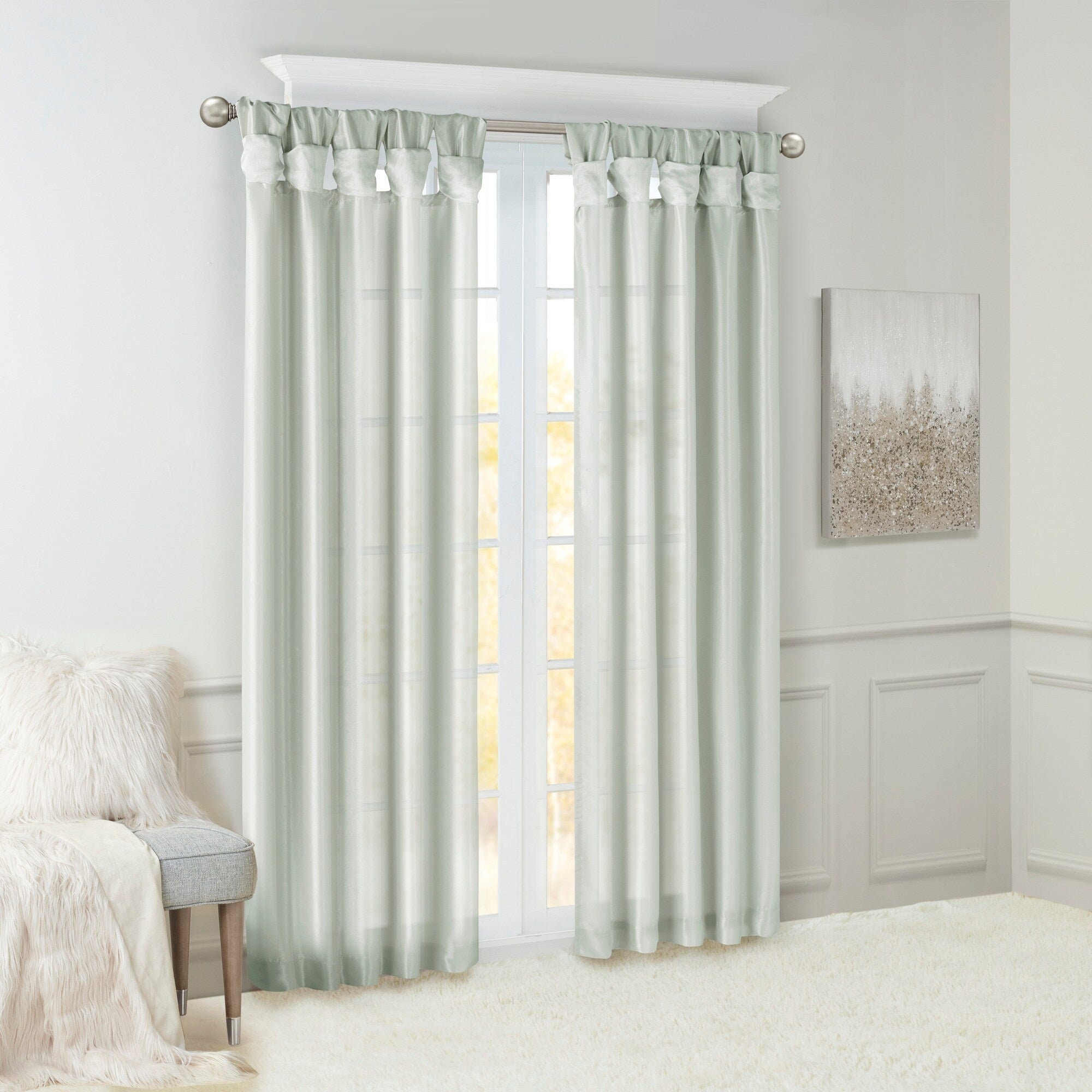 Madison Park Natalie Twisted Tab Lined Single Curtain Panel