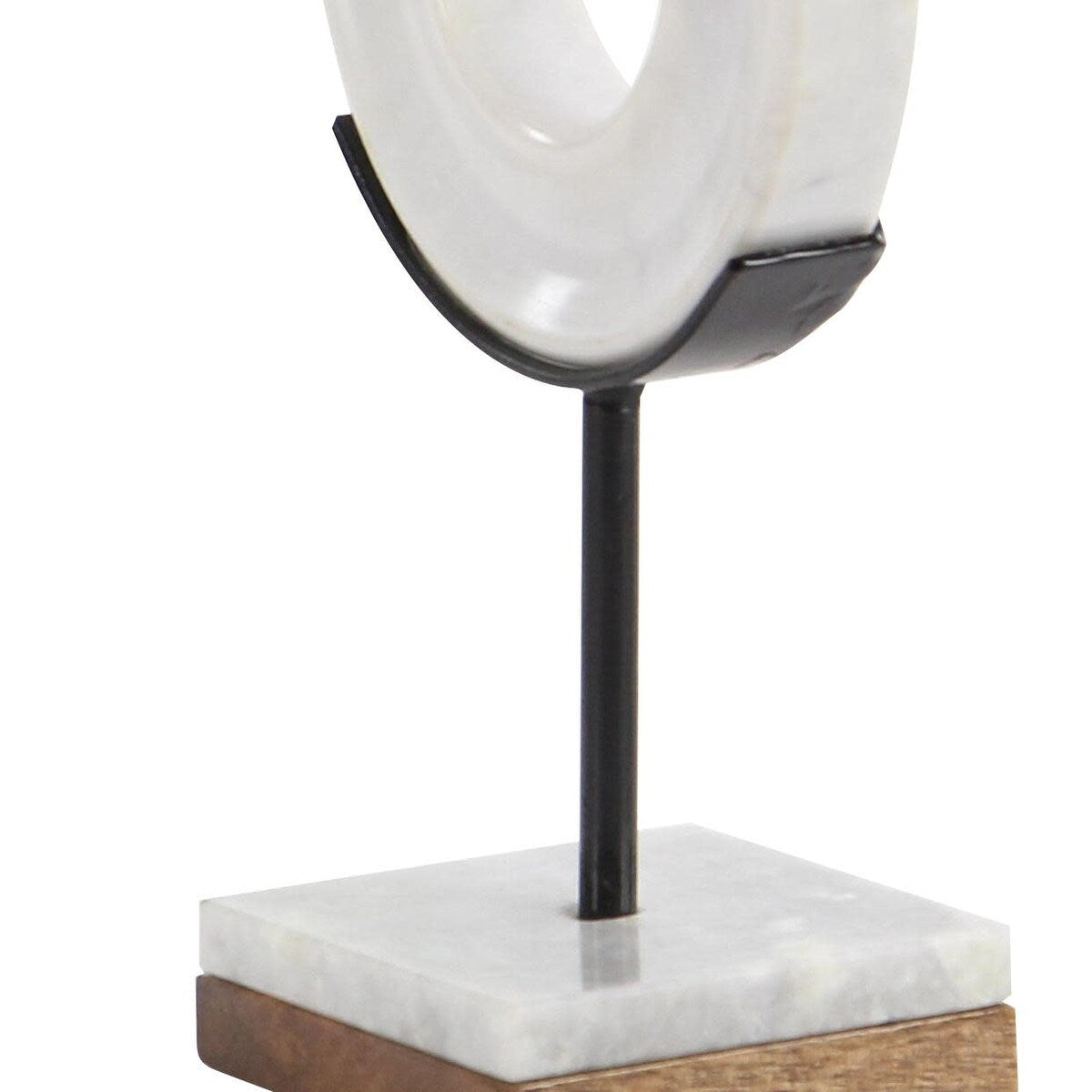 Marble Geometric Circle Decorative Sculpture with Marble Base - White - CosmoLiving by Cosmopolitan