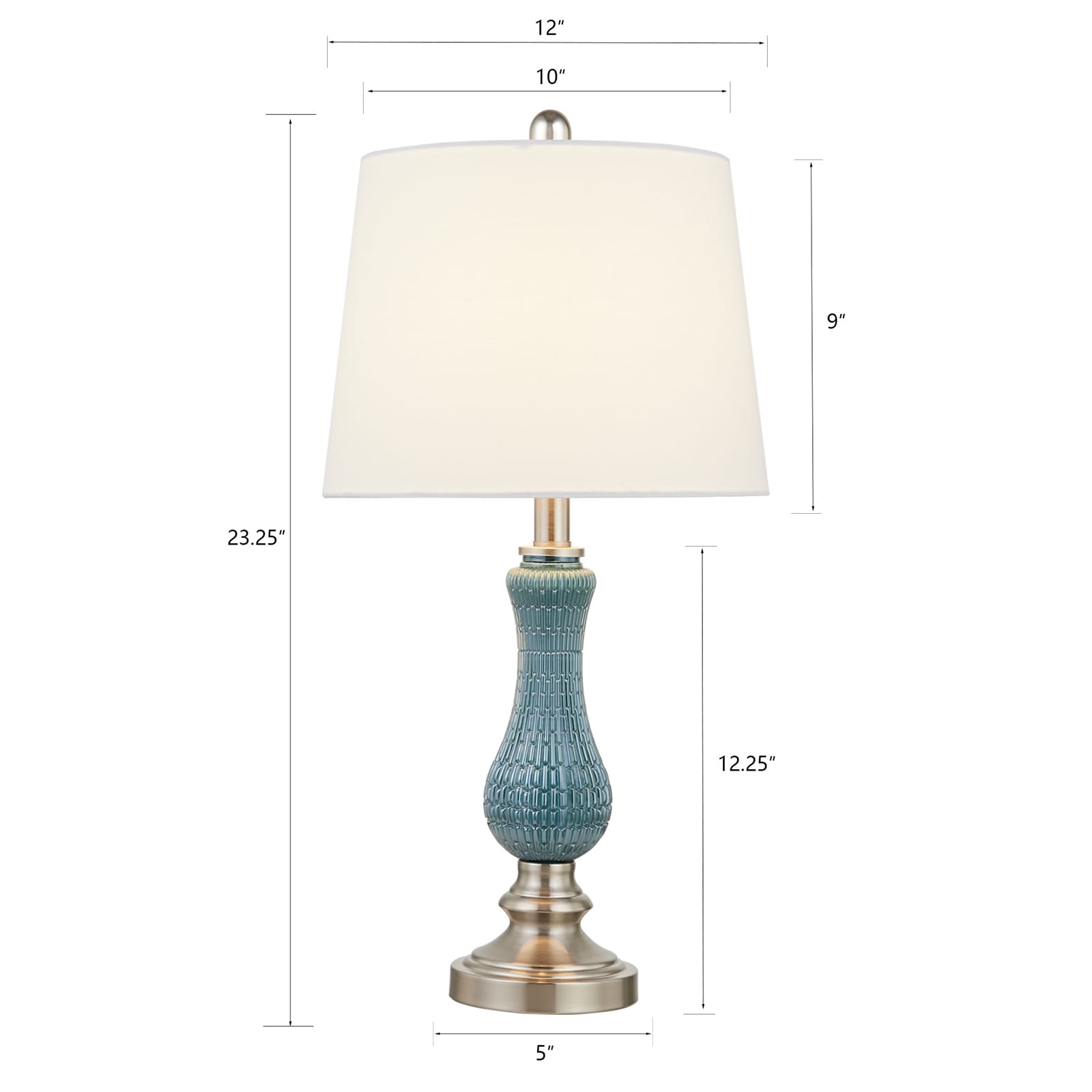 23 Light Blue Glass Table Lamp Set (Set of 2)