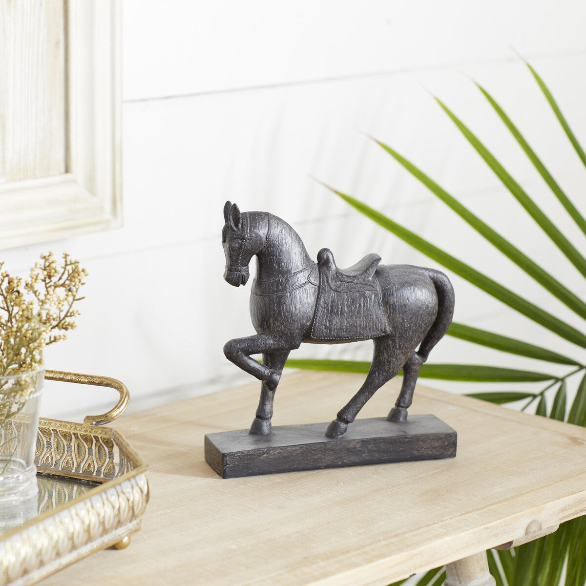 Polystone Horse Decorative Sculpture - Brown - Roche River Decor