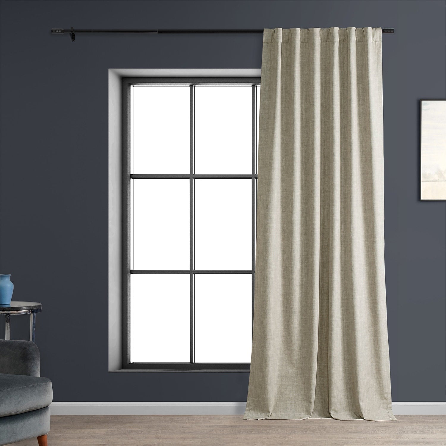 Exclusive Fabrics Performance Linen Luxury Blackout Curtains (1 Panel) - Thermal Insulation, Elegant Blackout Drapery