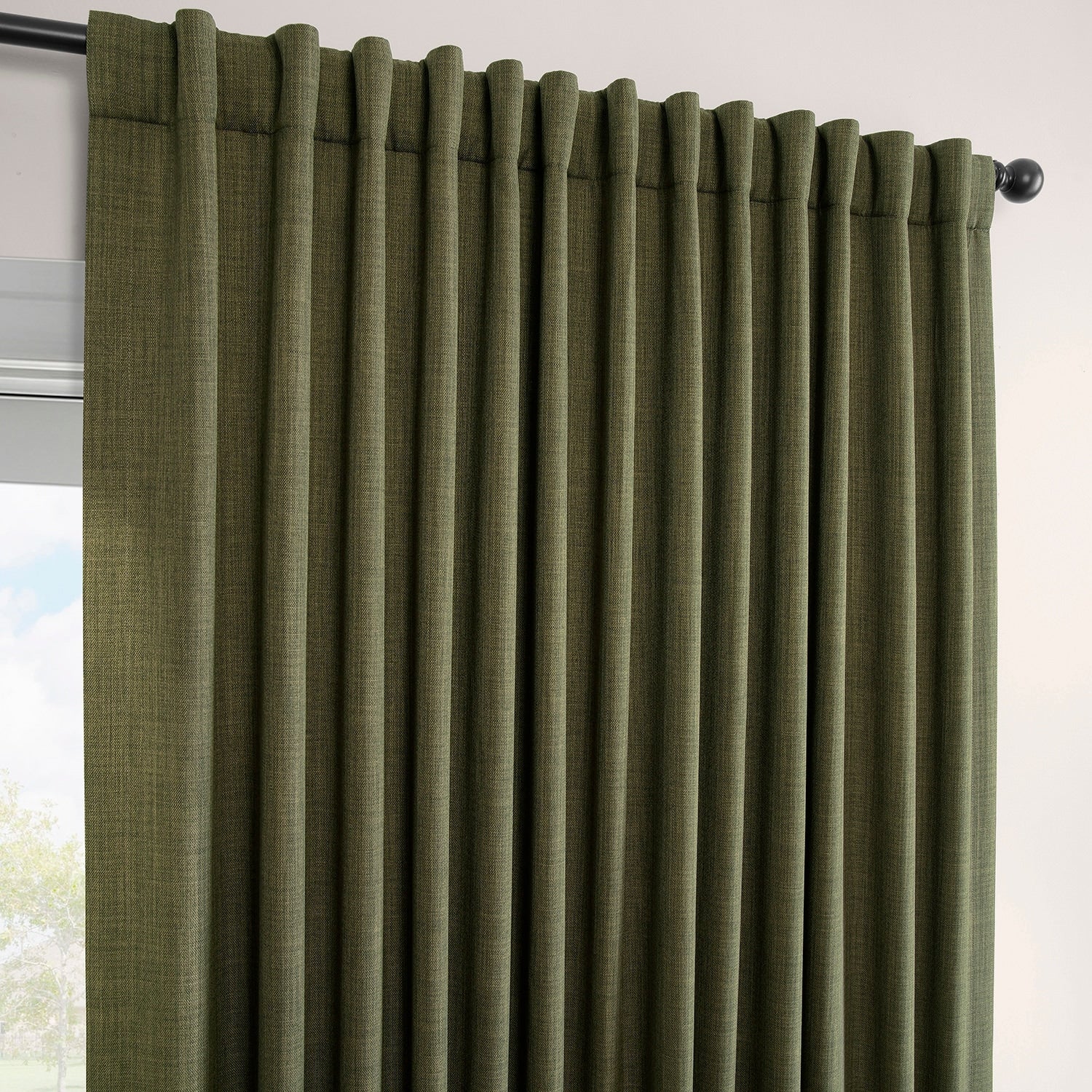 Exclusive Fabrics Faux Linen Extra Wide Room Darkening Curtains (1 Panel)