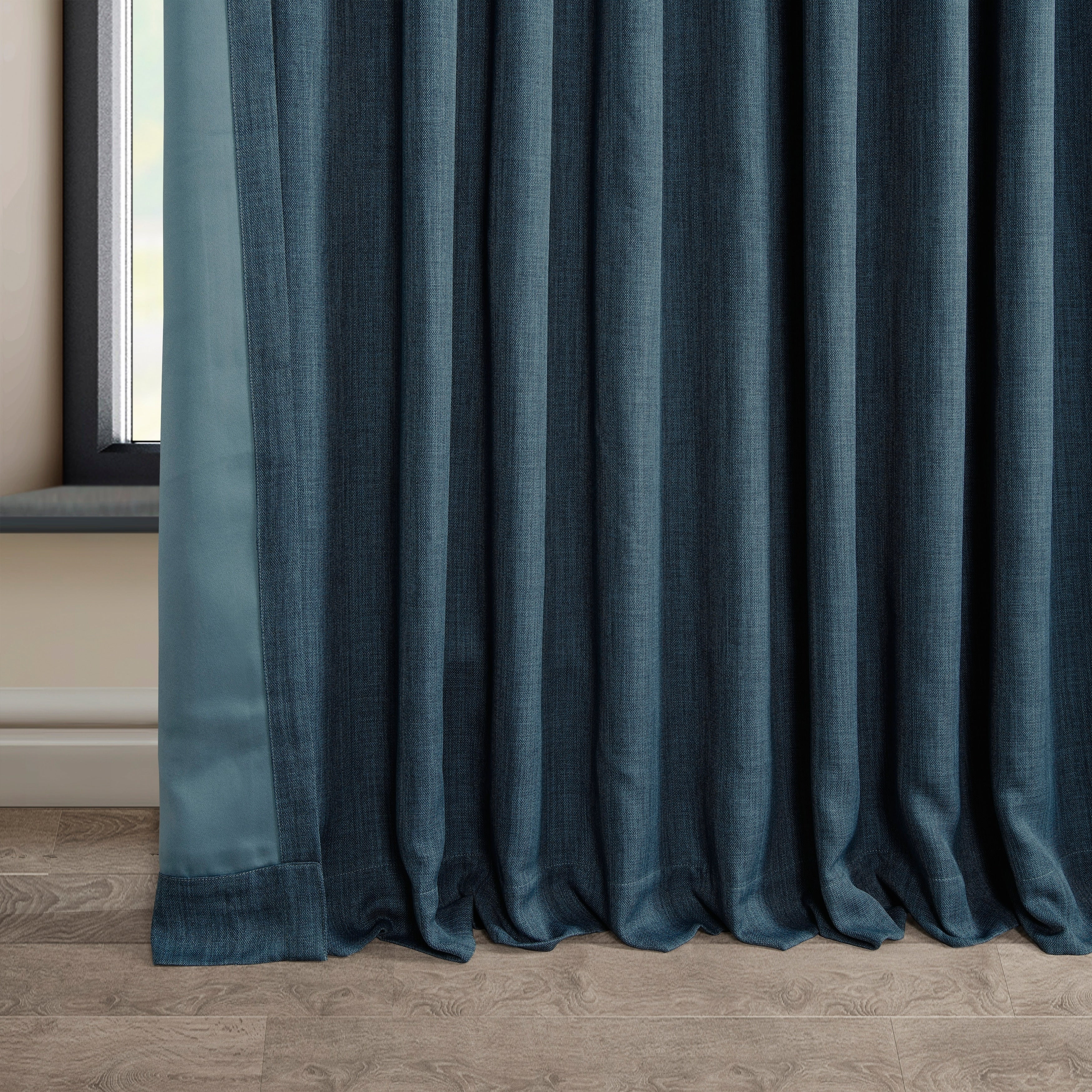 Exclusive Fabrics Faux Linen Extra Wide Room Darkening Curtains (1 Panel)