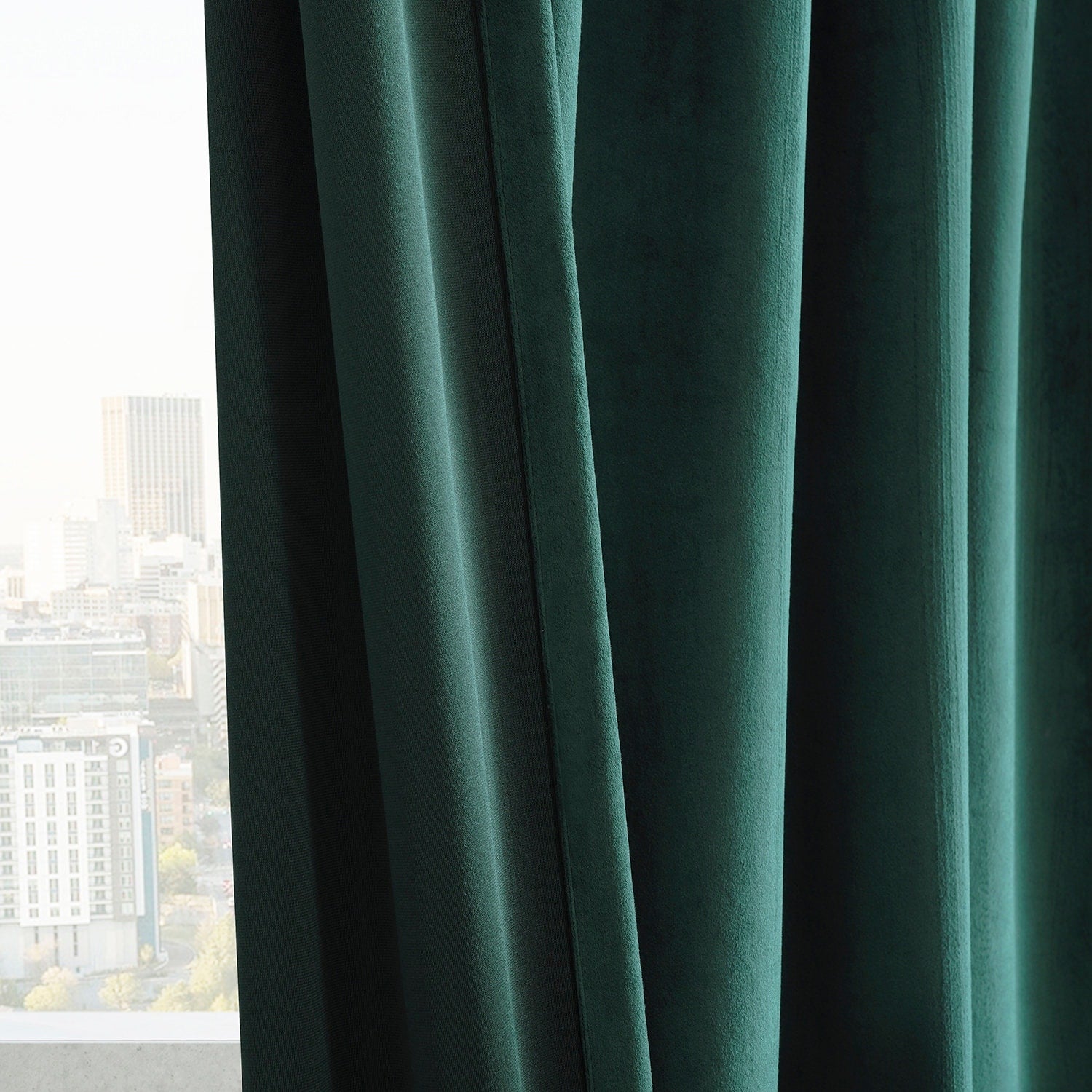 Exclusive Fabrics Simply Velvet Room Darkening Curtains 2 Panels Set - Velvet Window Curtains for Living Room & Bedroom