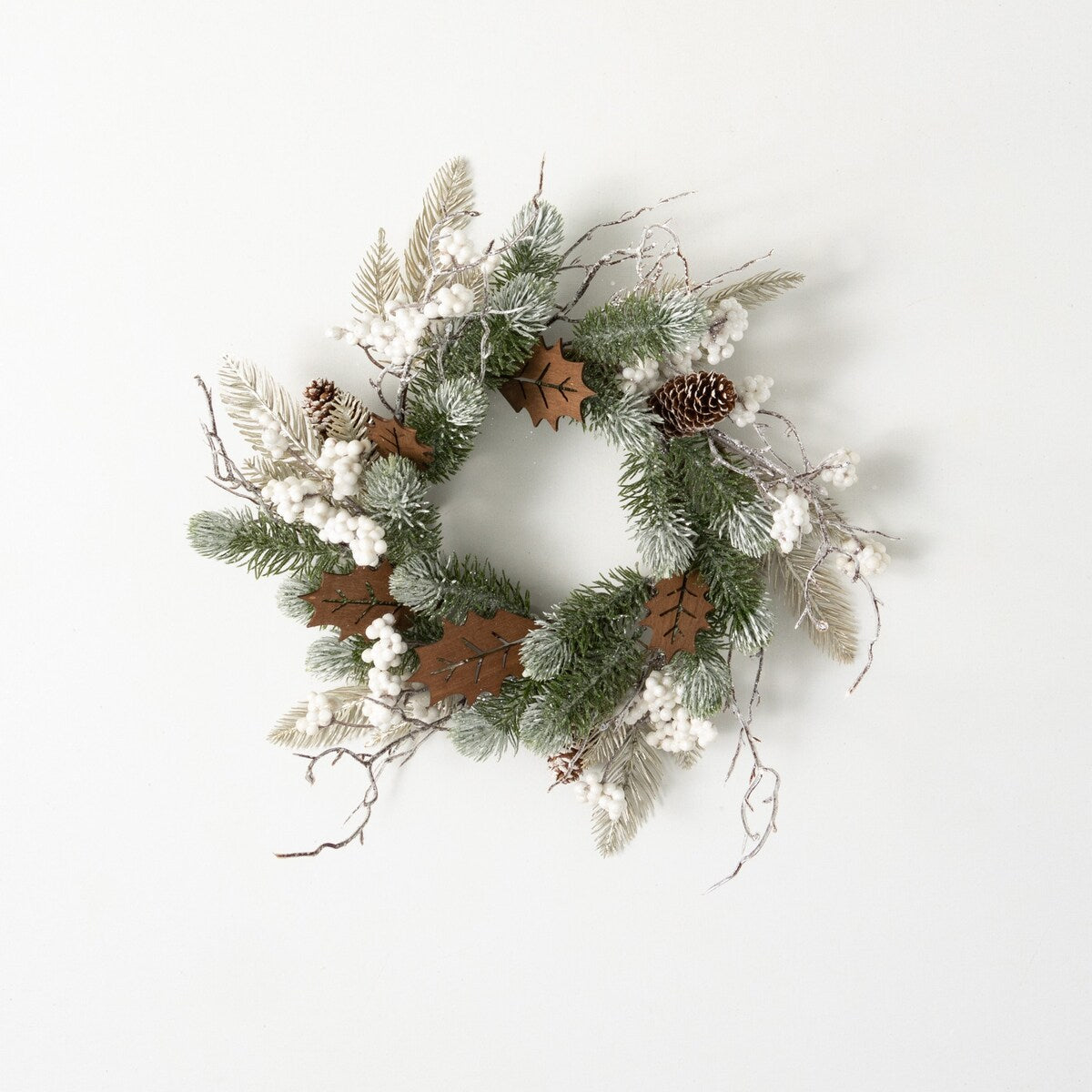 Sullivans Artificial Berry And Leaf Christmas Mini Wreath, Multicolored