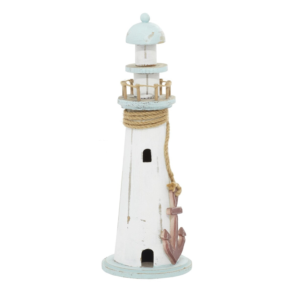 Wood Light House Decorative Sculpture - White - Roche River Decor