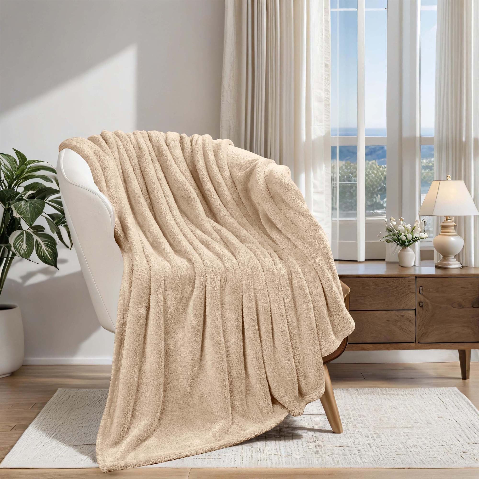 Superior Classic Solid Fleece Blanket Plush Medium Weight