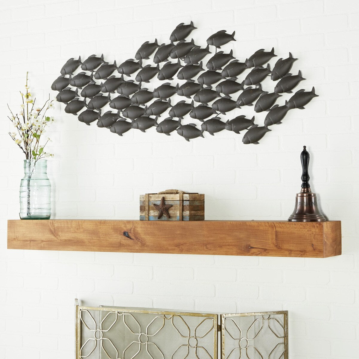 Metal Fish Home Wall Decor - Dark Brown - Roche River Decor