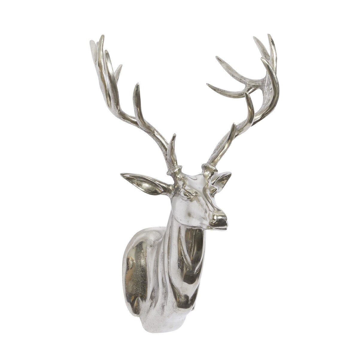 Aluminum Metal Deer Head Home Wall Decor - Silver - Roche River Decor