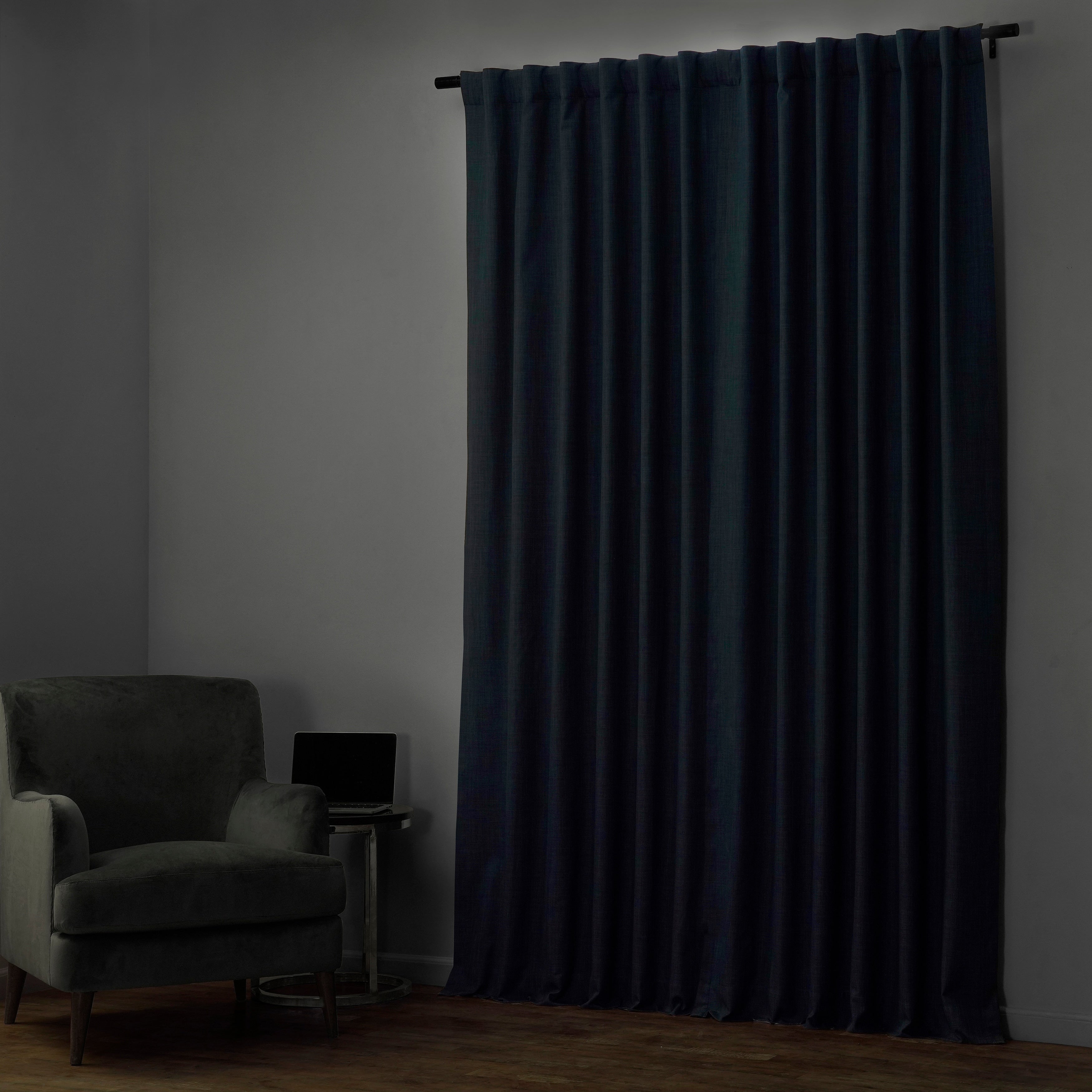 Exclusive Fabrics Extra Wide Performance Linen Blackout Curtains (1 Panel) Thermal Insulated Window Curtains