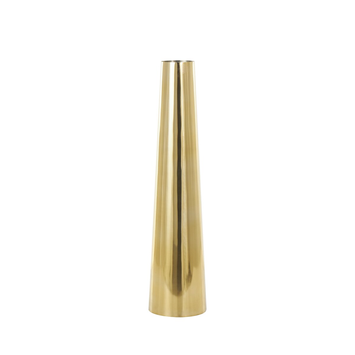 Stainless Steel Metal Minimalistic Tall Floor Cone Decorative Vase - Gold or Silver - Roche River Decor