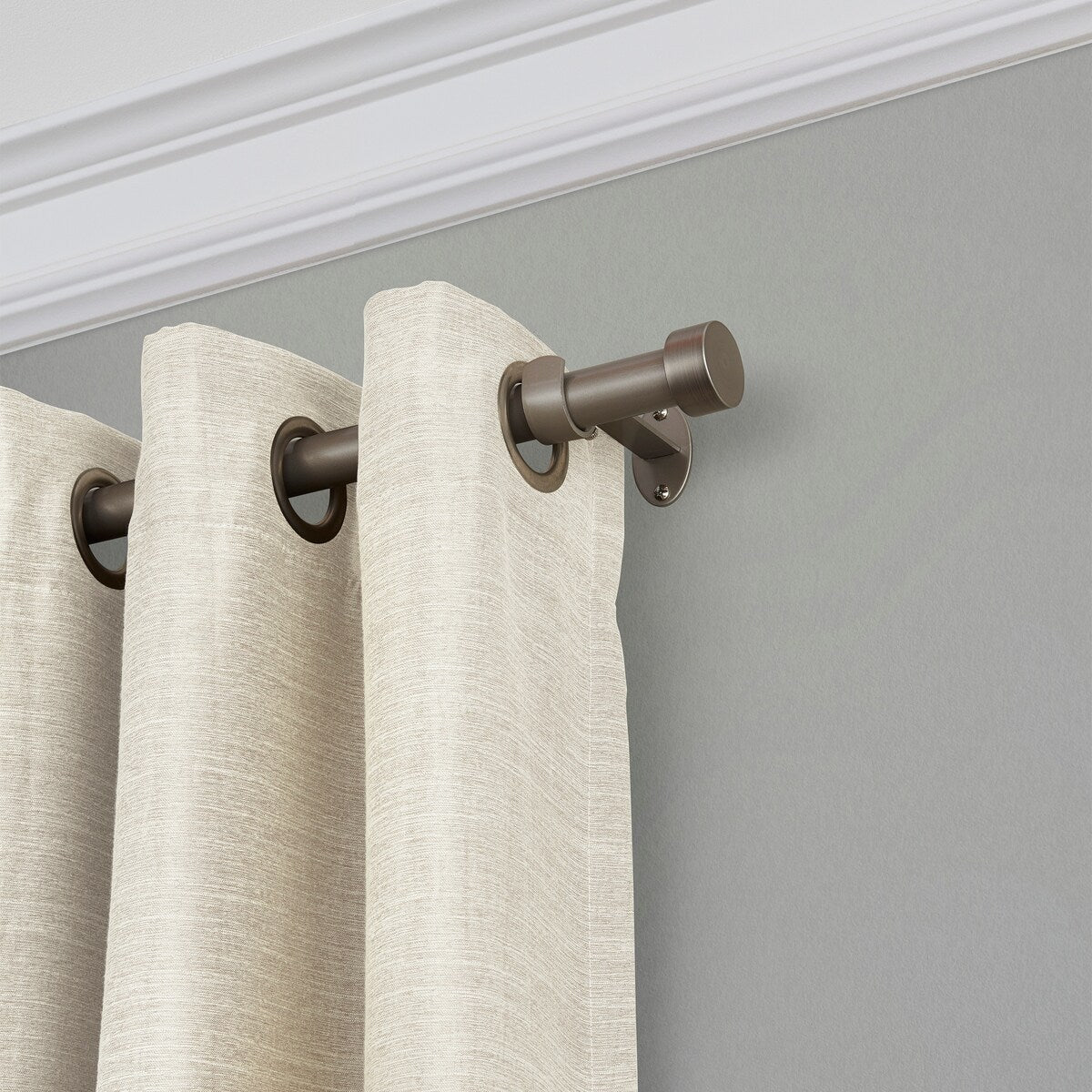 Elrene Serena Adjustable Window Curtain Rod and Cap Shaped Finial