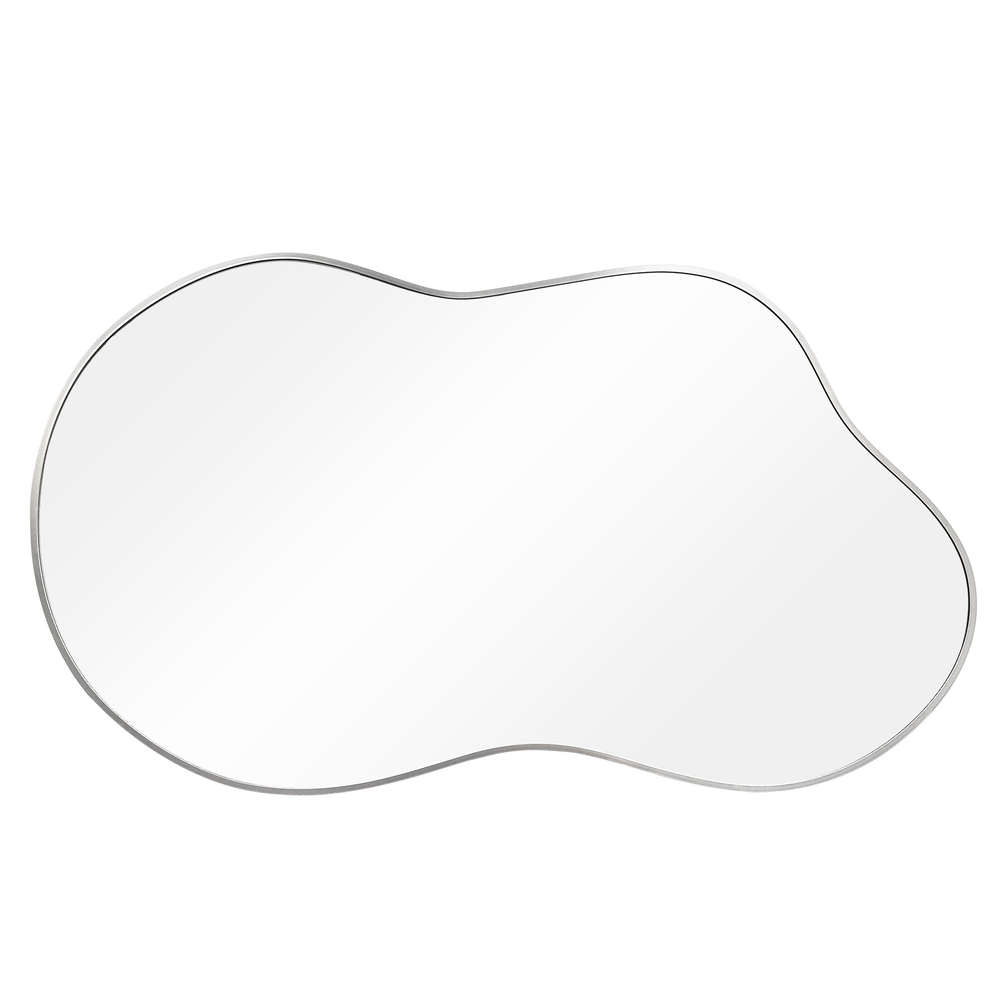 Irregular Aluminum Alloy Framed Wall Mirror Wavy Asymmetrical Mirror