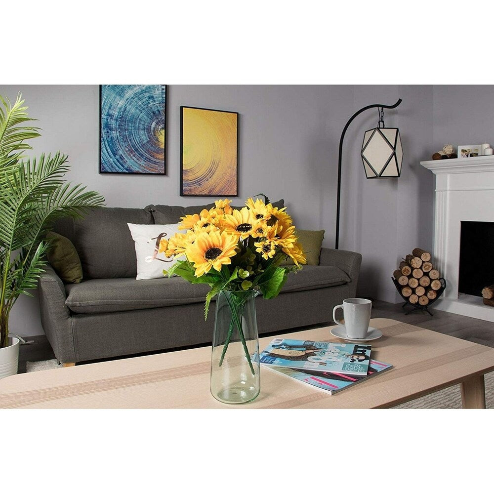 2 Artificial Sunflowers in Yellow - Fake Flowers Artificial Plant for Home Décor