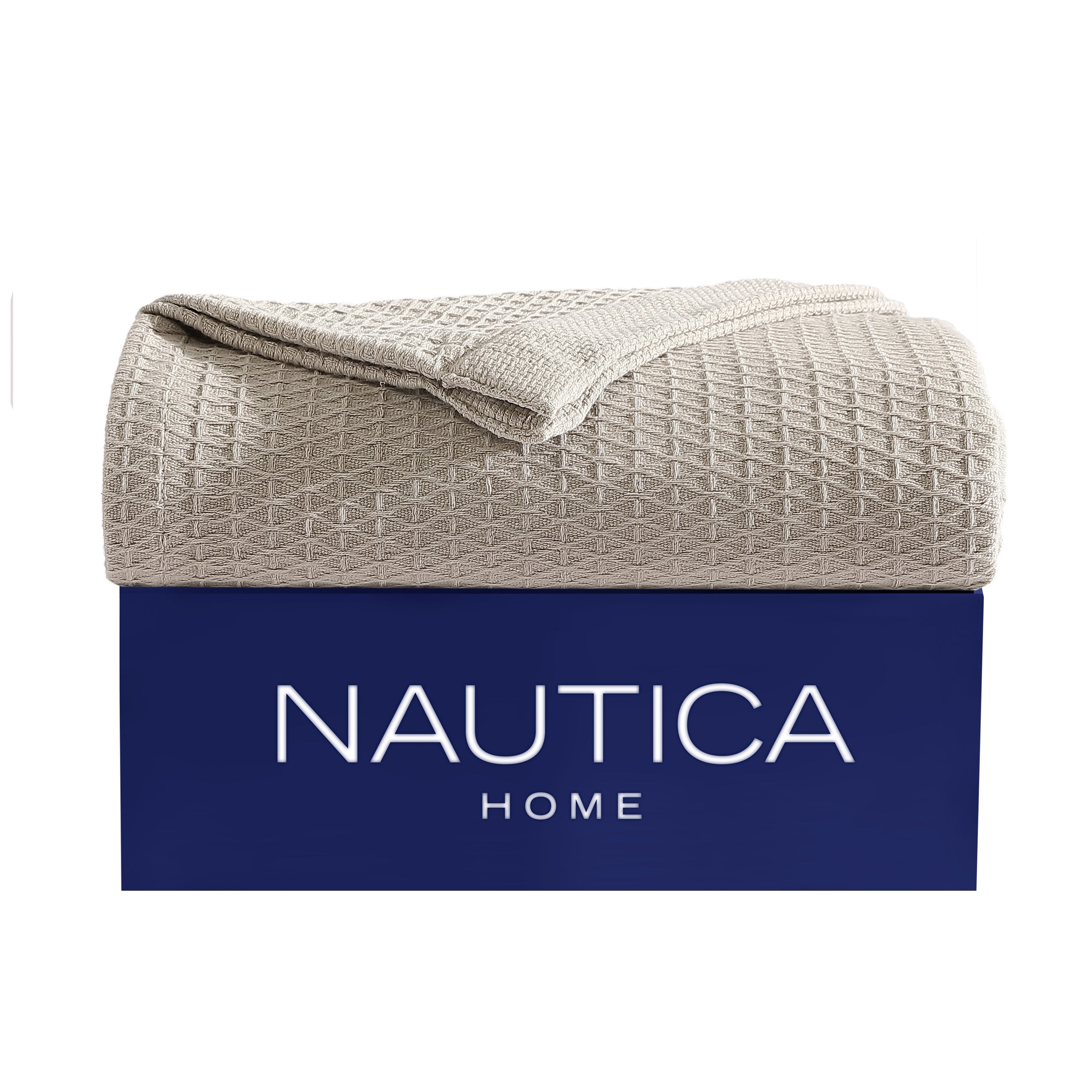 Nautica Baird Diamond Knit Solid Cotton Blanket