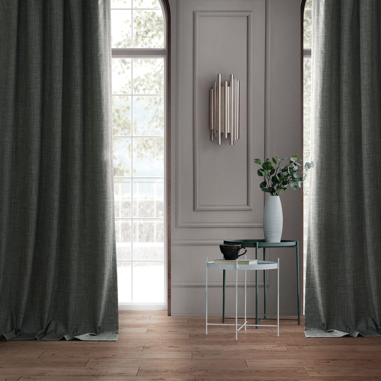 Exclusive Fabrics Performance Linen Luxury Blackout Curtains (1 Panel) - Thermal Insulation, Elegant Blackout Drapery