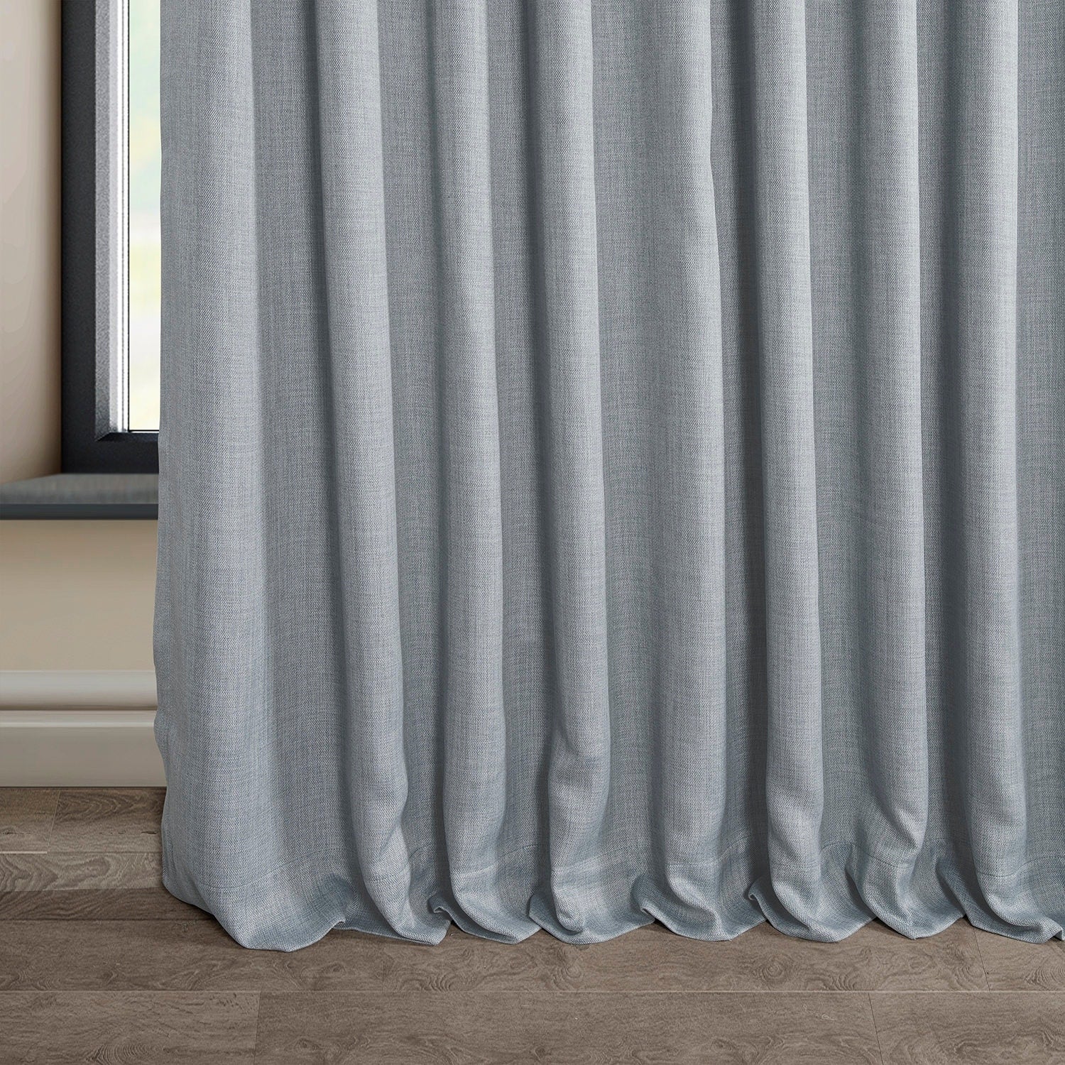 Exclusive Fabrics Faux Linen Extra Wide Room Darkening Curtains (1 Panel)