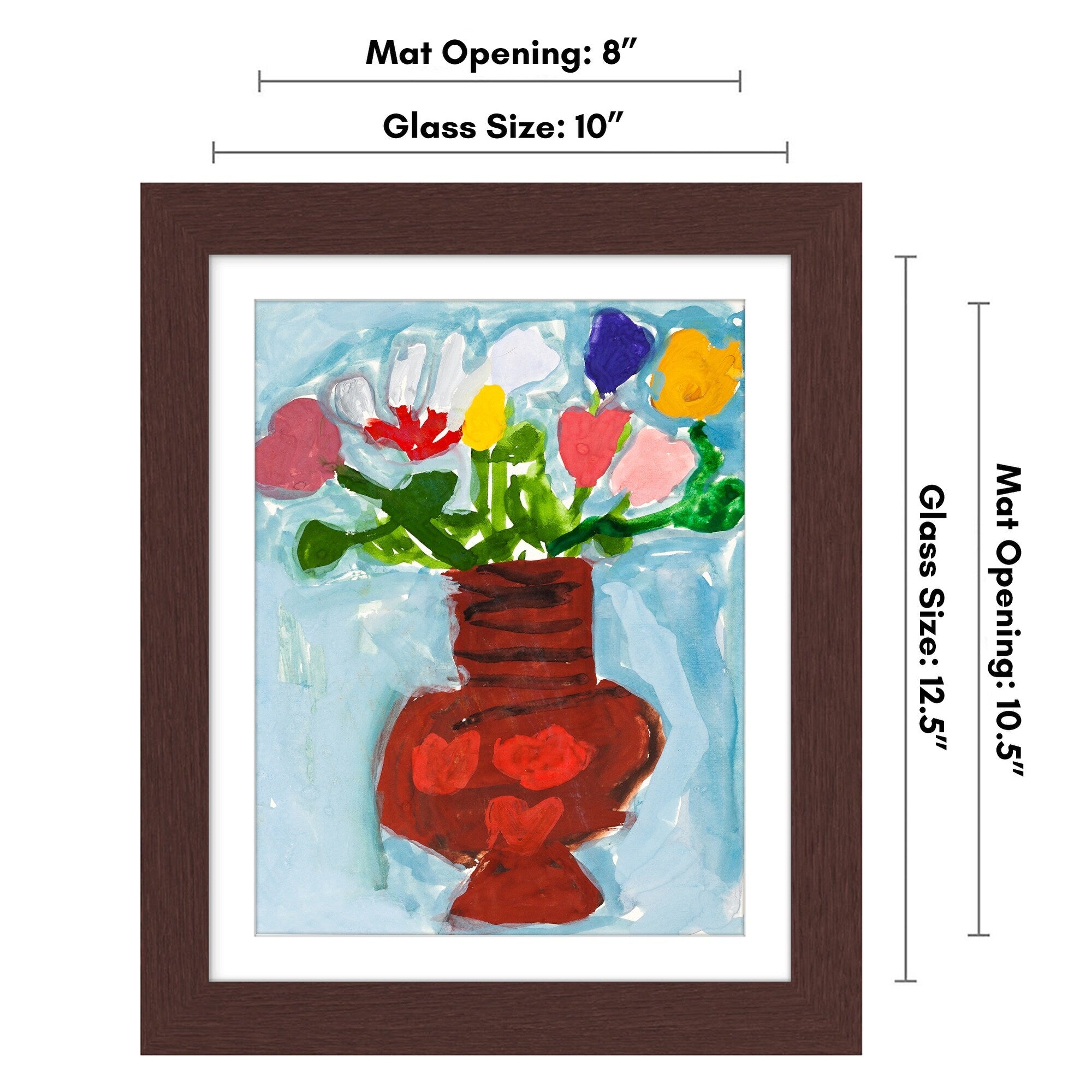 Americanflat 10x12.5 Front-loading Kids Art Frame with Mat