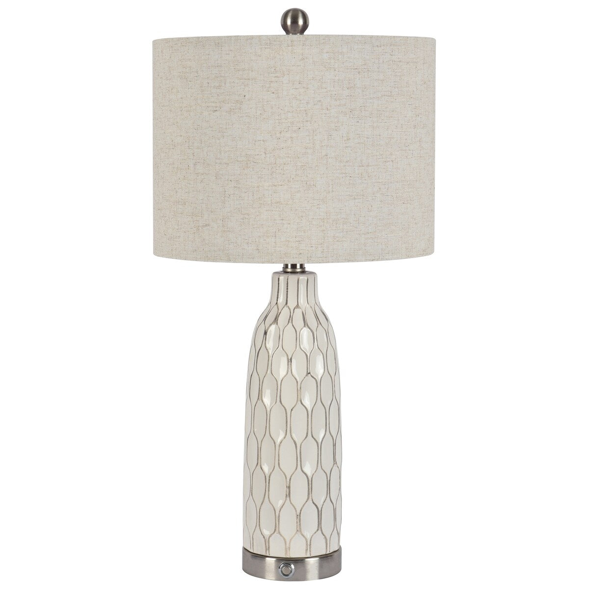 25 in. Light Beige Ceramics Table Lamp