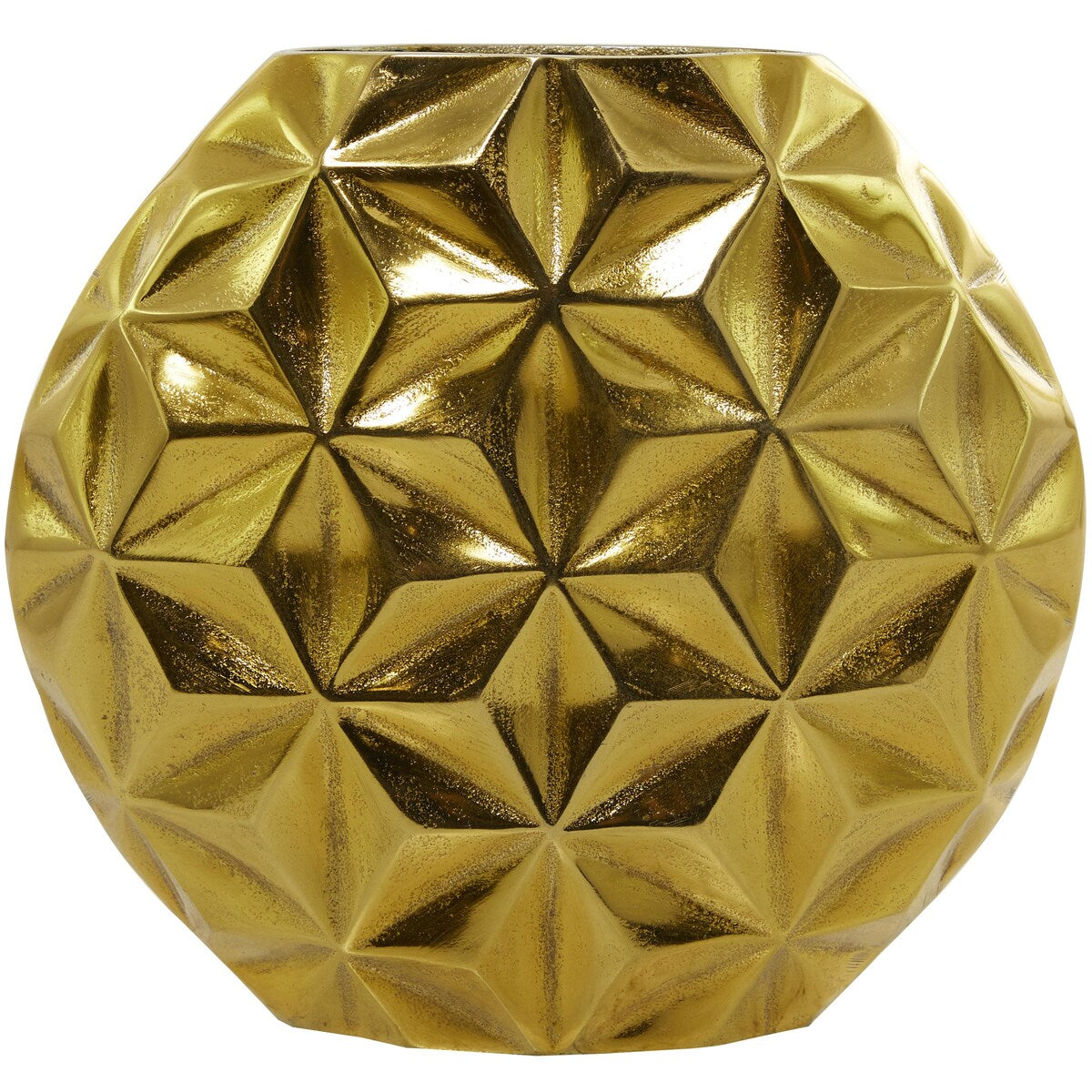 Aluminum Metal Geometric Faceted Decorative Vase - Silver, Black or Gold - CosmoLiving by Cosmopolitan