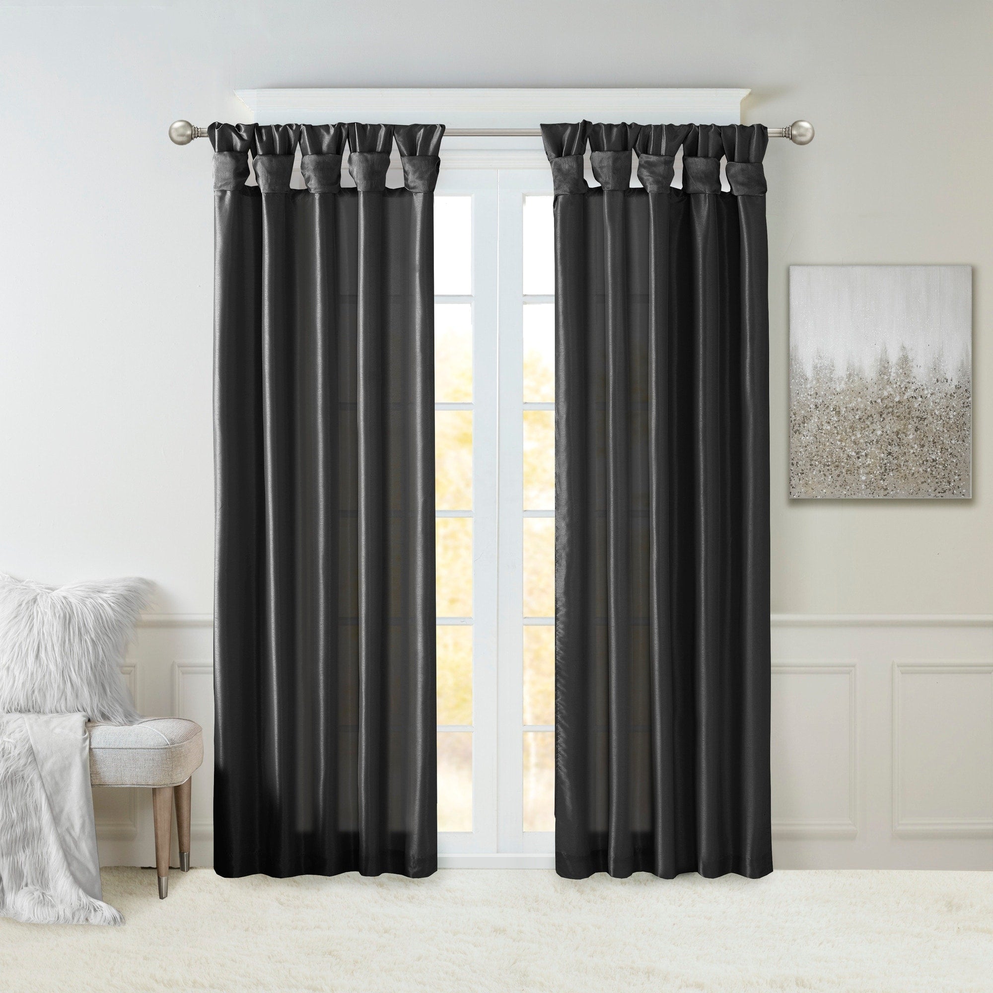 Madison Park Natalie Twisted Tab Lined Single Curtain Panel