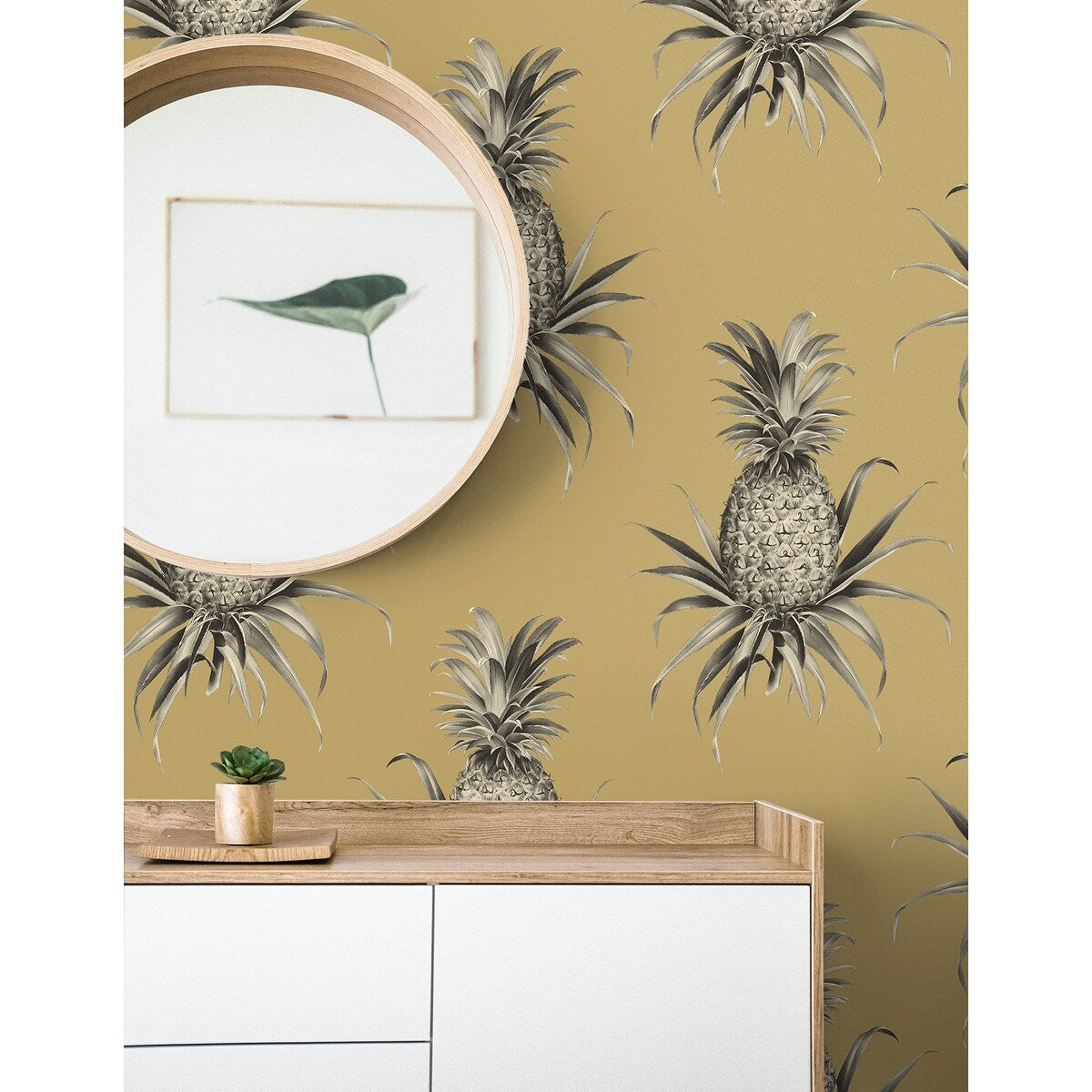 Seabrook Designs Calusa Queen Pineapples Unpasted Wallpaper