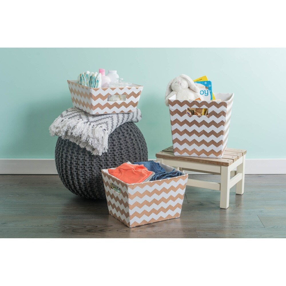 DII Hardsided Chevron Decorative Storage Trapezoid