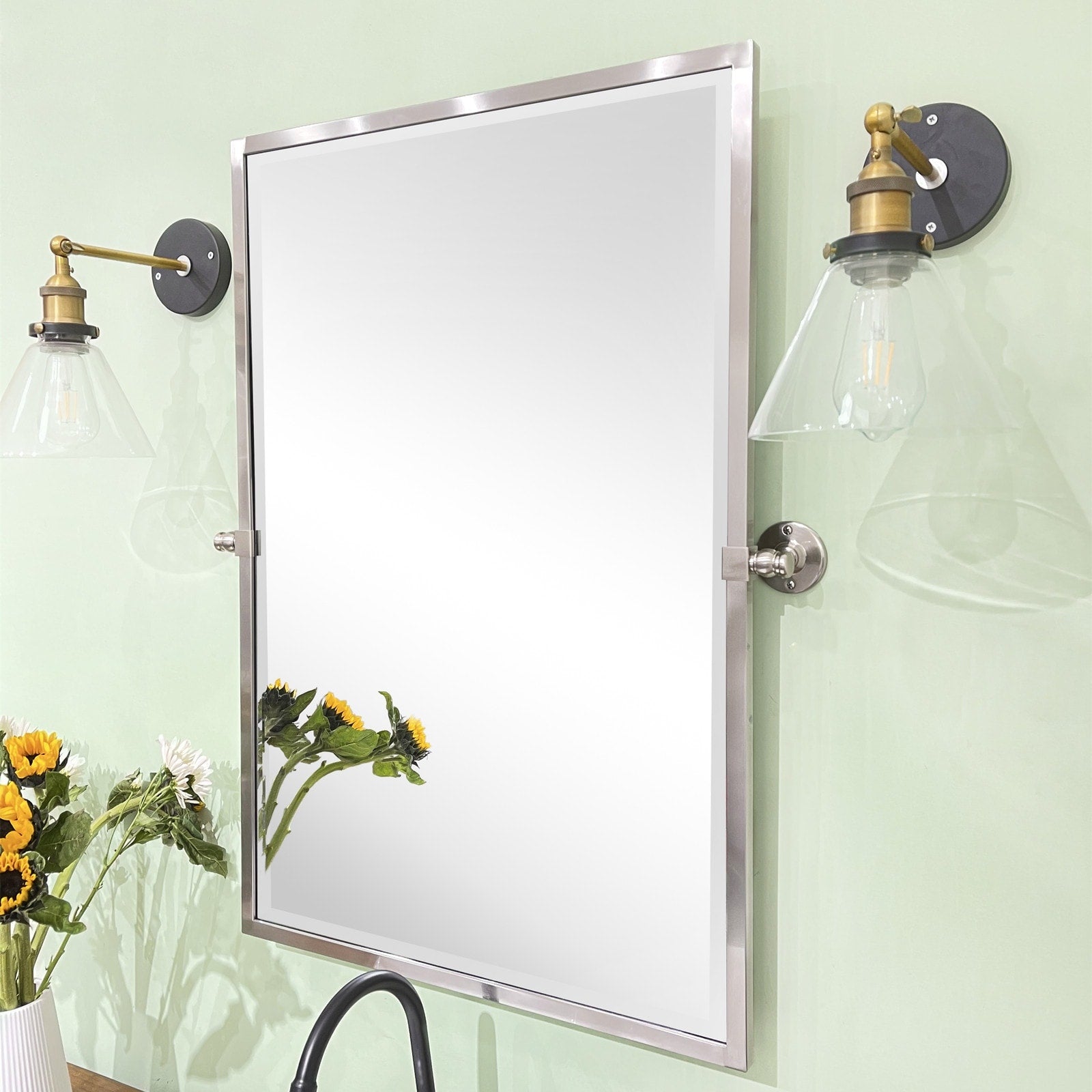 TEHOME Blakley Rectangle Metal Wall Mirror