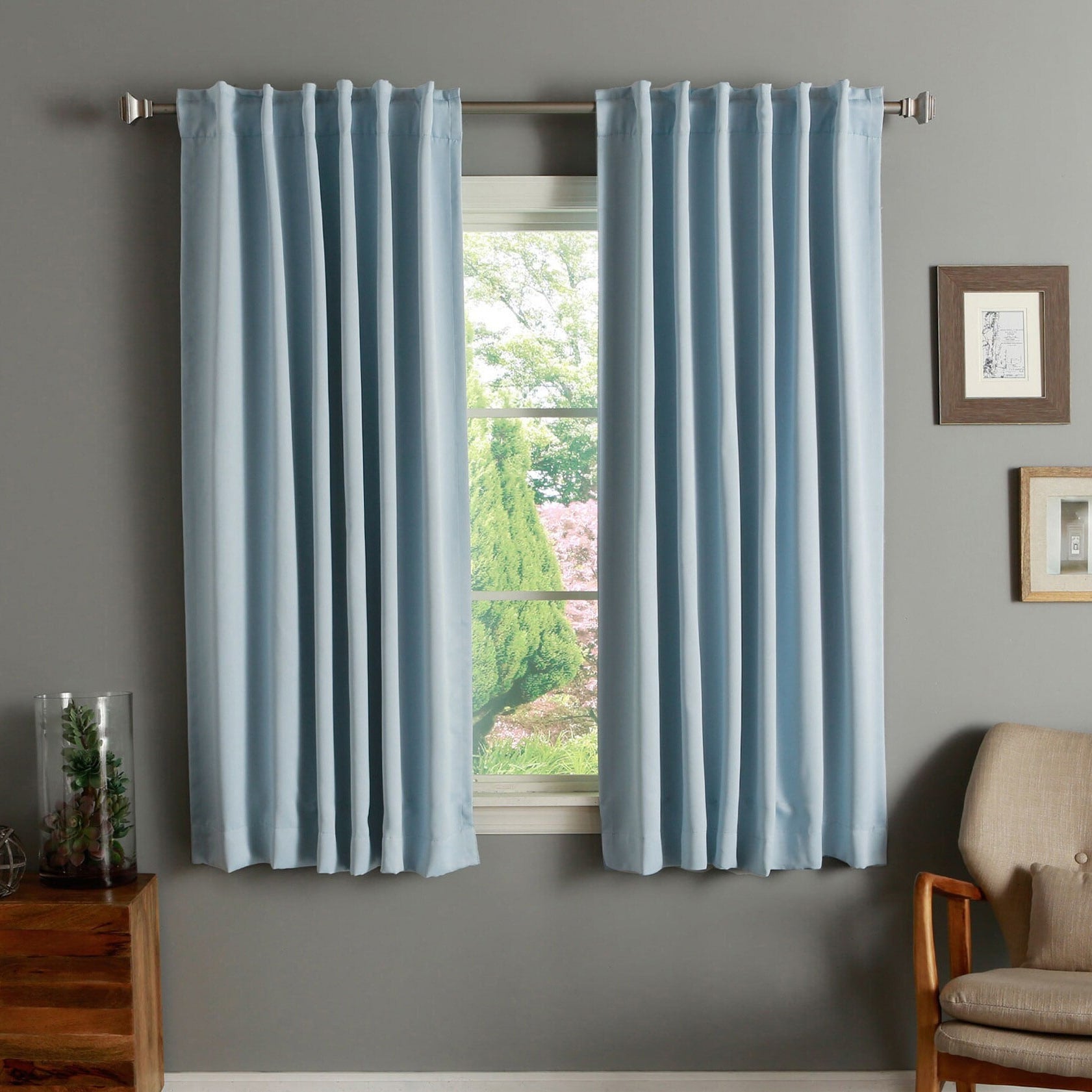 Aurora Home Insulated Thermal 63-inch Blackout Curtain Panel Pair