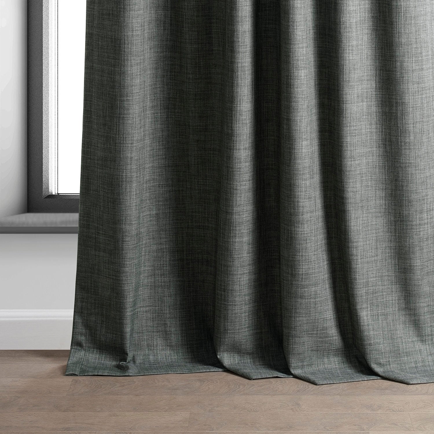 Exclusive Fabrics Performance Linen Luxury Blackout Curtains (1 Panel) - Thermal Insulation, Elegant Blackout Drapery