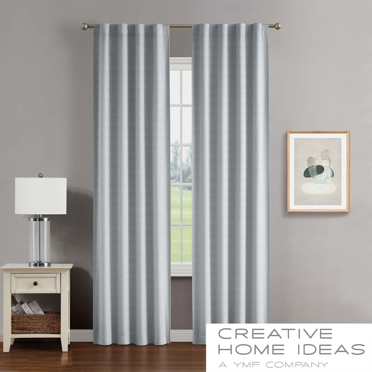 Creative Home Ideas Tobie Blackout Window Curtain, Room Darkening, Thermal Insulated, Back Tab. Set of 2 Panels with 2 Tiebacks