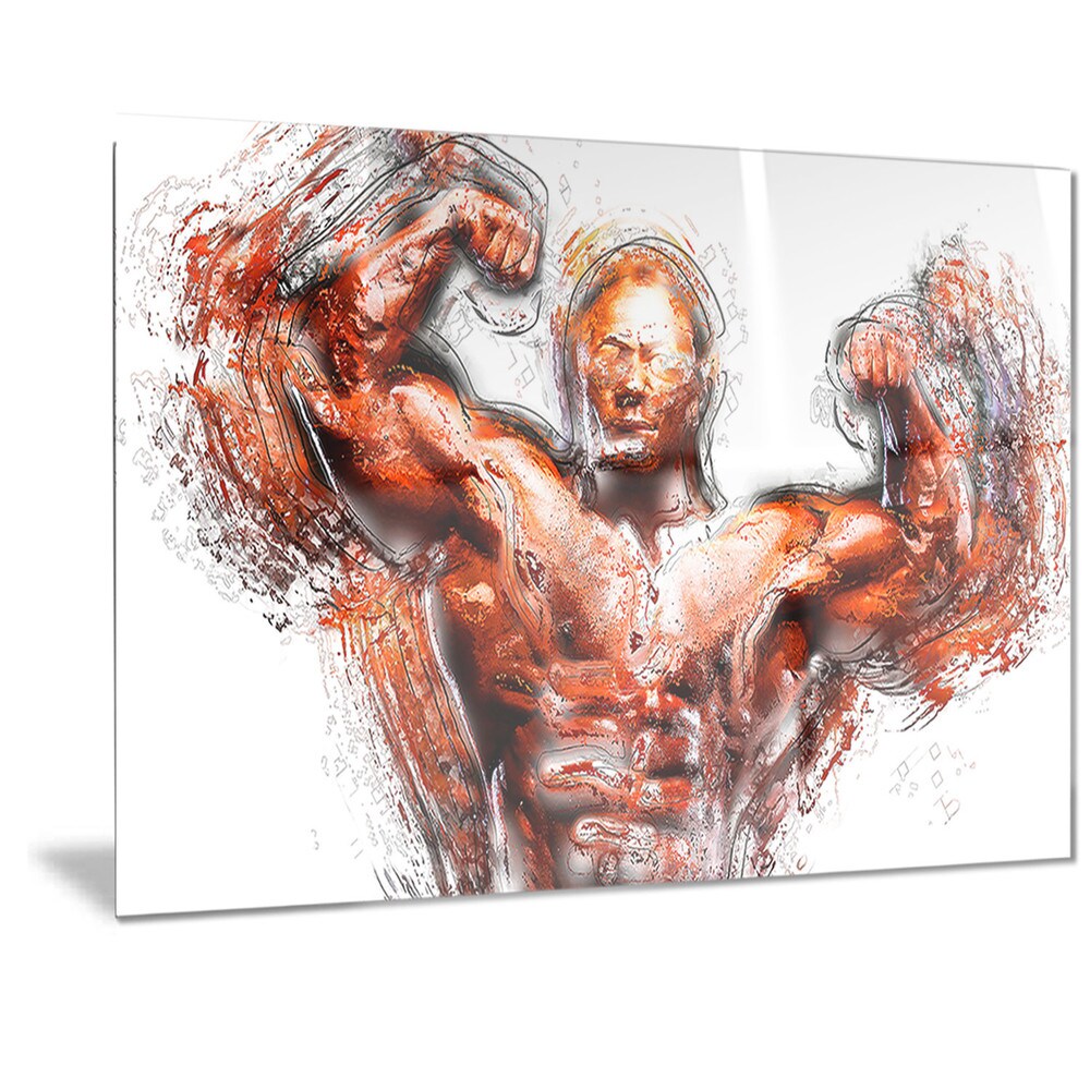 Designart 'Body Building Lean Out Metal Wall Art