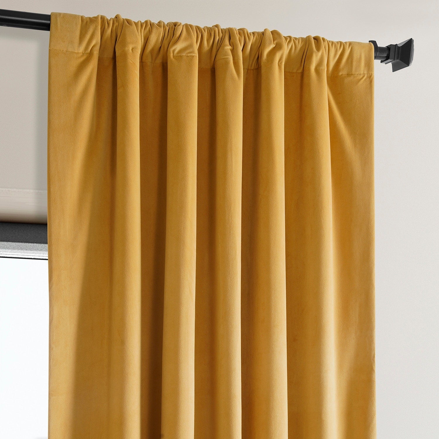 Exclusive Fabrics Heritage Plush Velvet Room Darkening Curtain (1 Panel) - Luxurious Single Drapery for Enhanced Room Darkening