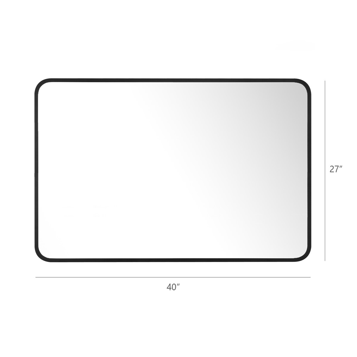 Rounded Rectangular Metal Framed Bathroom Vanity Mirror