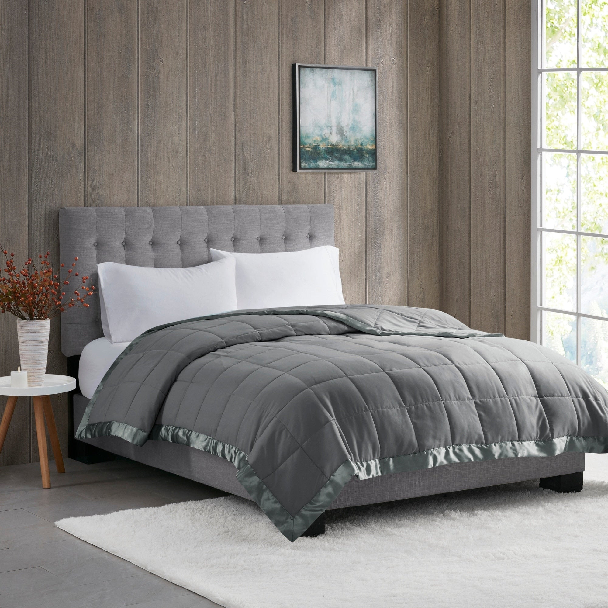 Madison Park Prospect Lightweight Down Alternative Blanket with Satin Trim