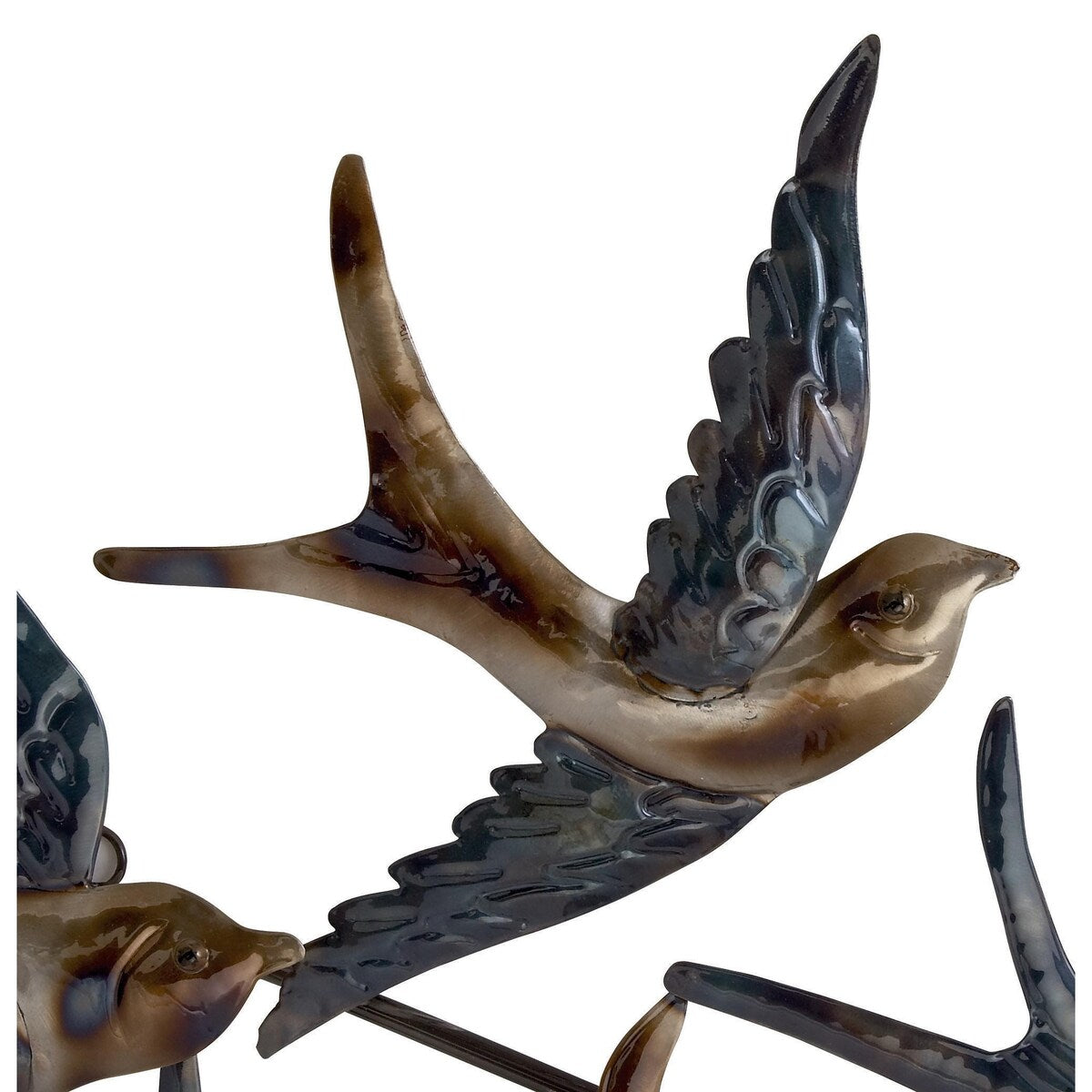 Metal Bird Flying Flock Of Home Wall Decor - Blue - Roche River Decor