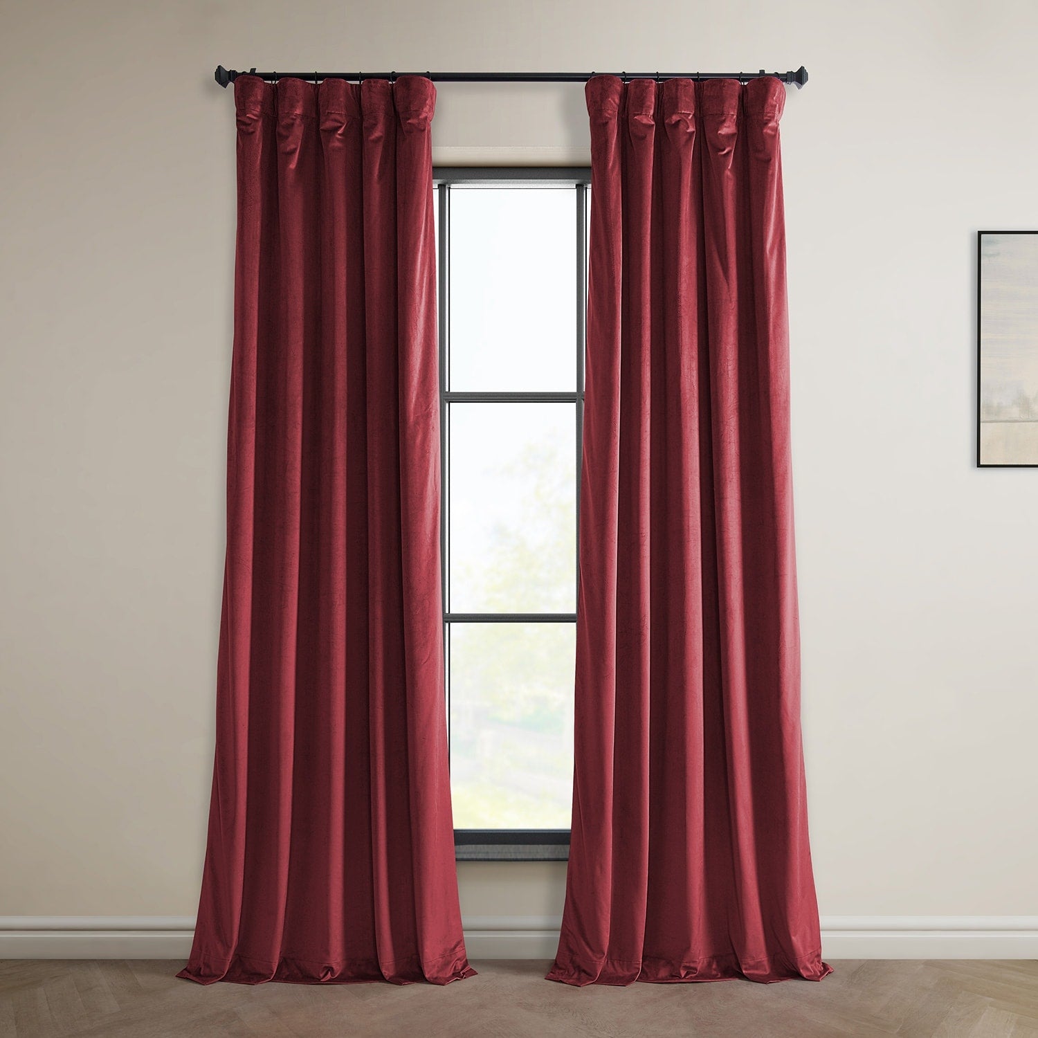 Exclusive Fabrics Heritage Plush Velvet Room Darkening Curtain (1 Panel) - Luxurious Single Drapery for Enhanced Room Darkening