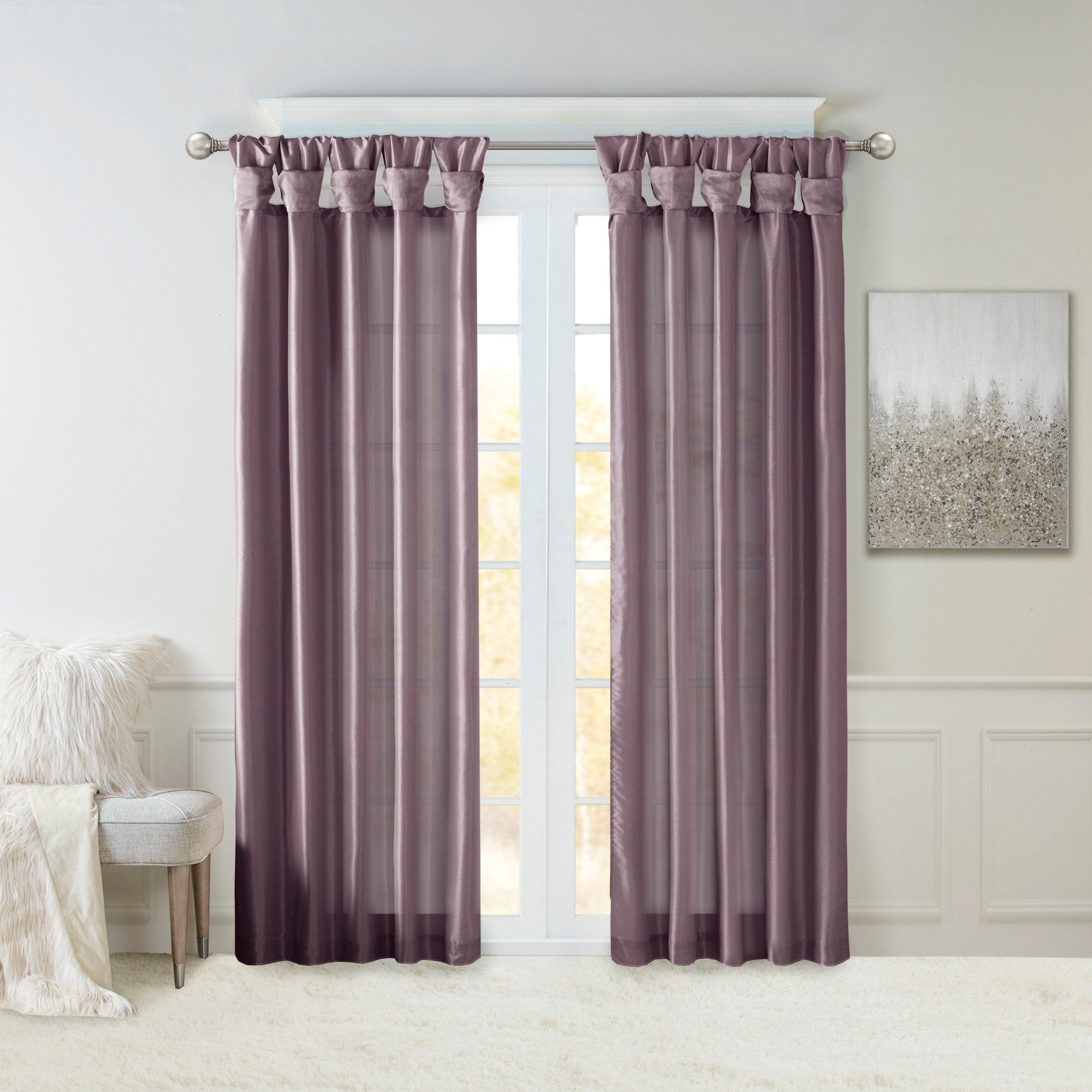 Madison Park Natalie Twisted Tab Lined Single Curtain Panel