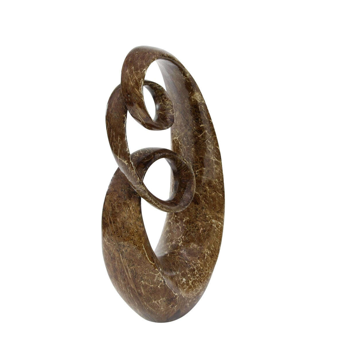 Polystone Abstract Swirl Decorative Sculpture - Brown - Roche River Decor