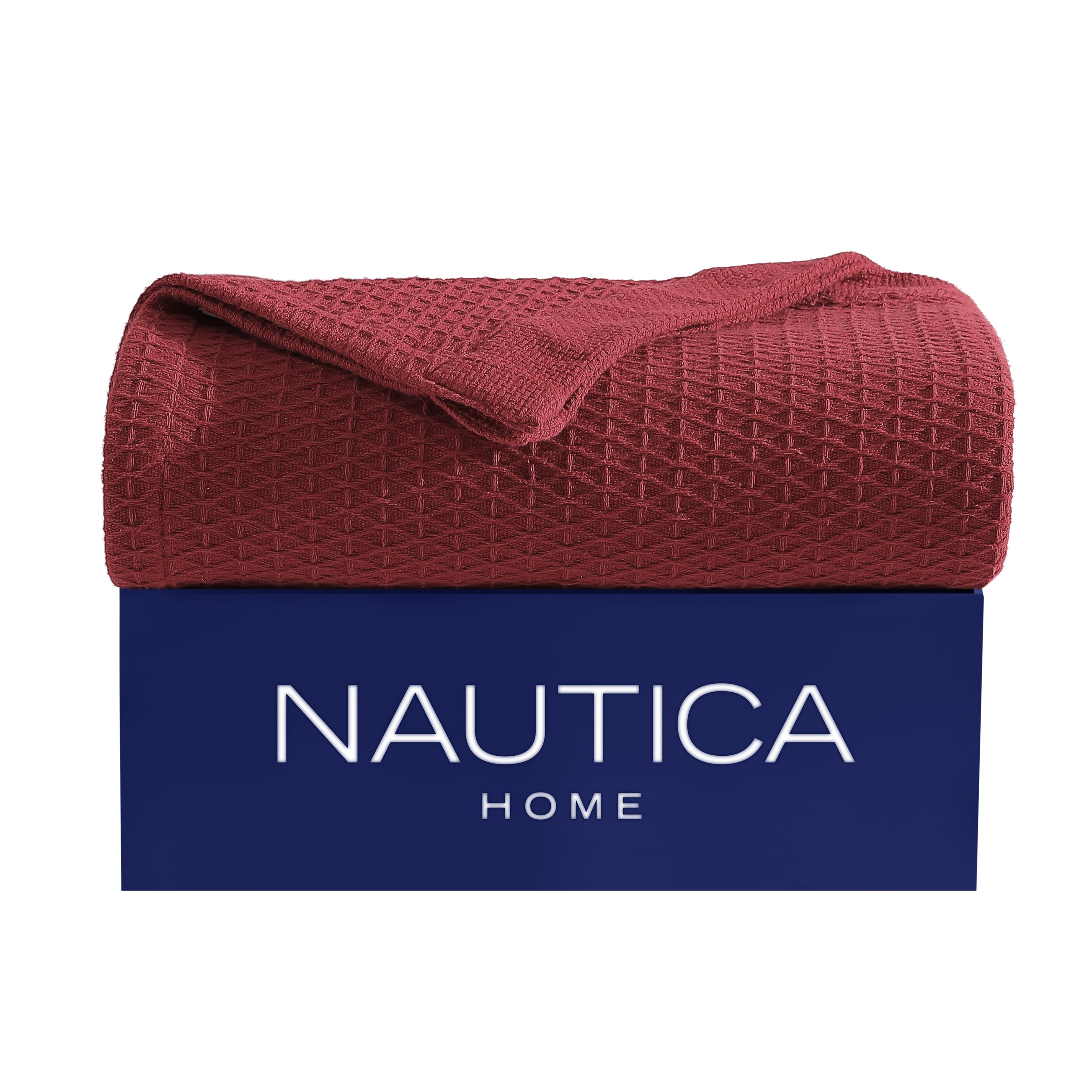 Nautica Baird Diamond Knit Solid Cotton Blanket