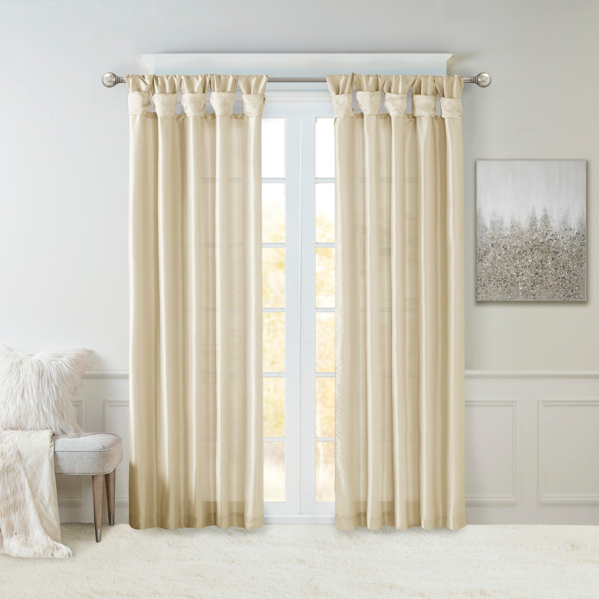 Madison Park Natalie Twisted Tab Lined Single Curtain Panel