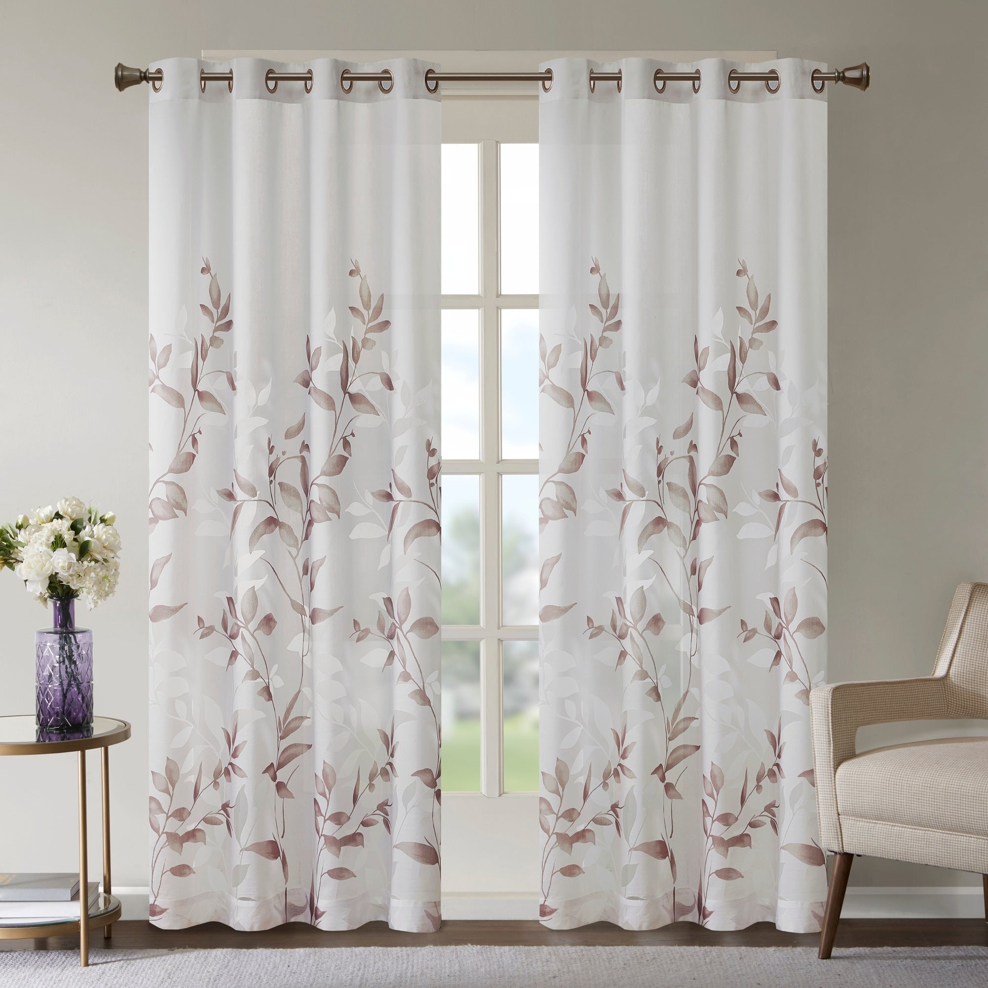 Madison Park Vera Burnout Printed Curtain Panel