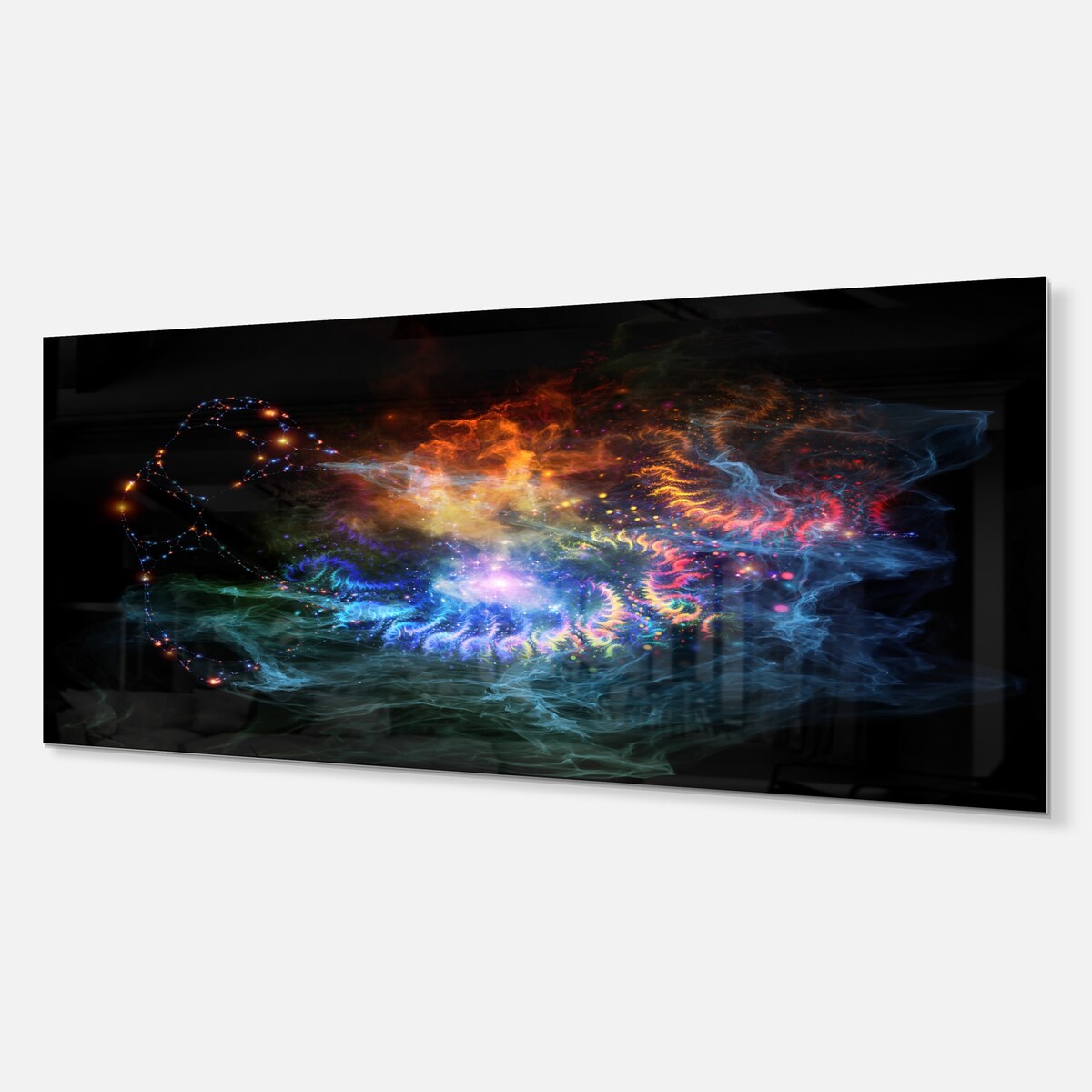 Designart 'Flame Lights of Network' Abstract Digital Art Metal Wall Art