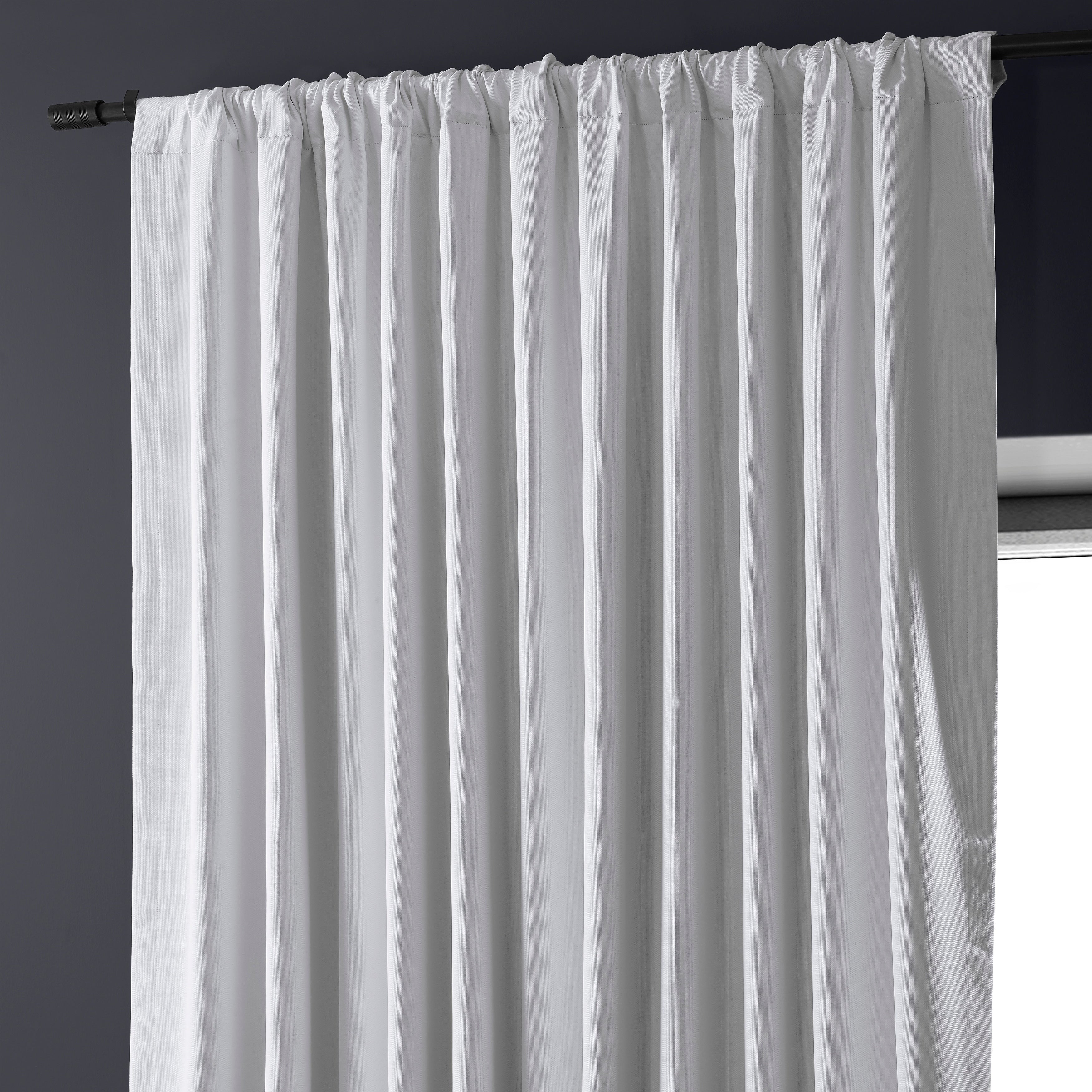 Exclusive Fabrics Extra Wide Performance Linen Blackout Curtains (1 Panel) Thermal Insulated Window Curtains