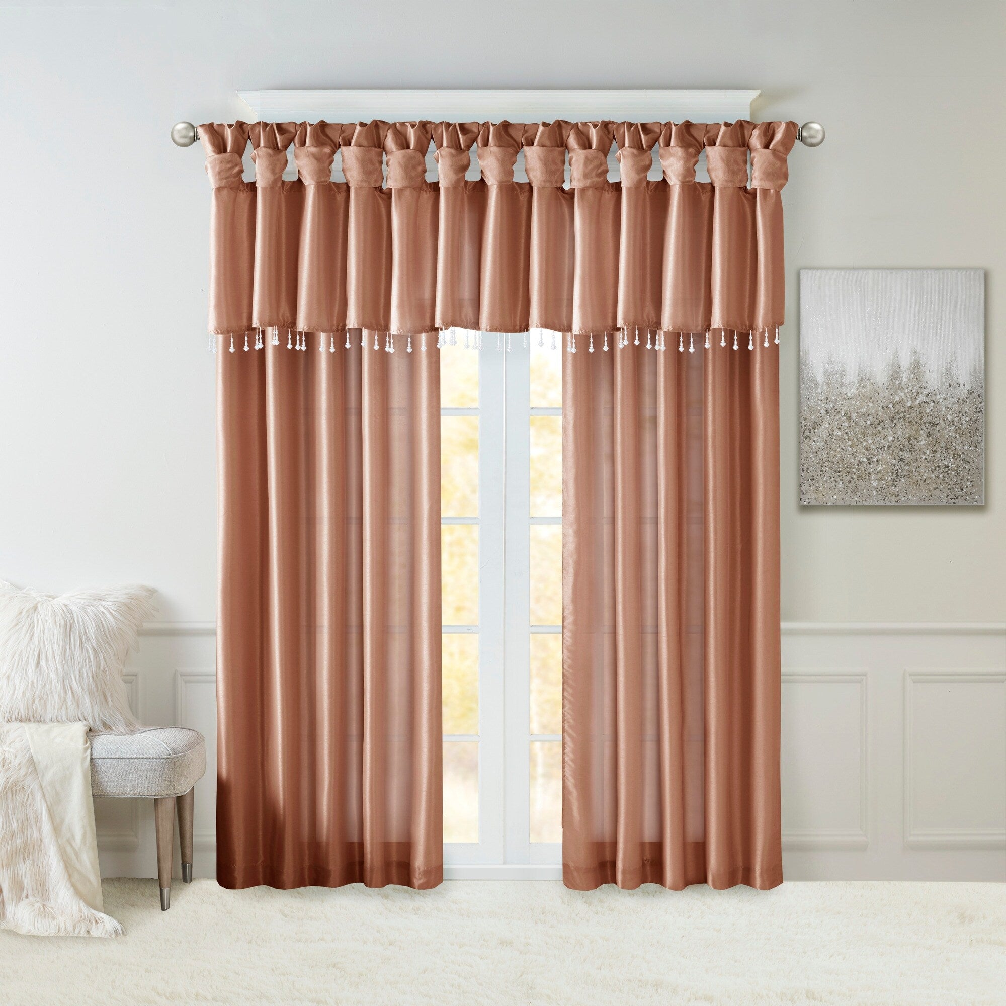 Madison Park Natalie Twisted Tab Lined Single Curtain Panel