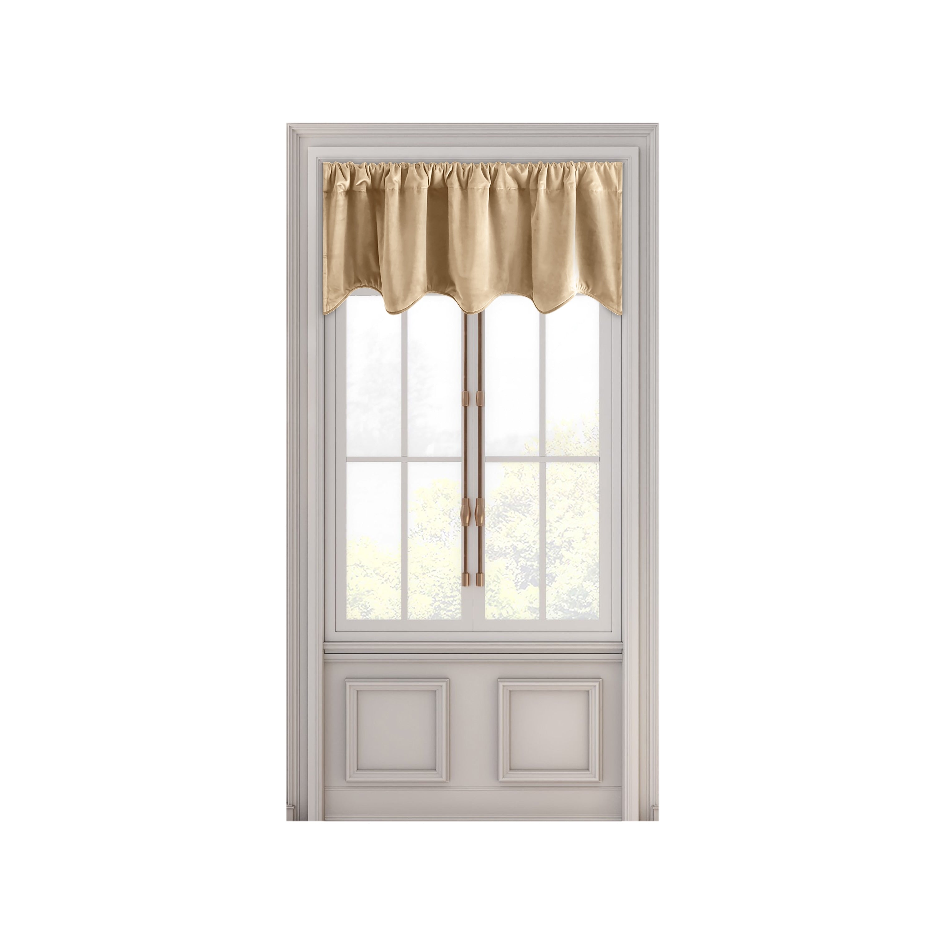 Premium Velvet Lined Scalloped Curtain Valance